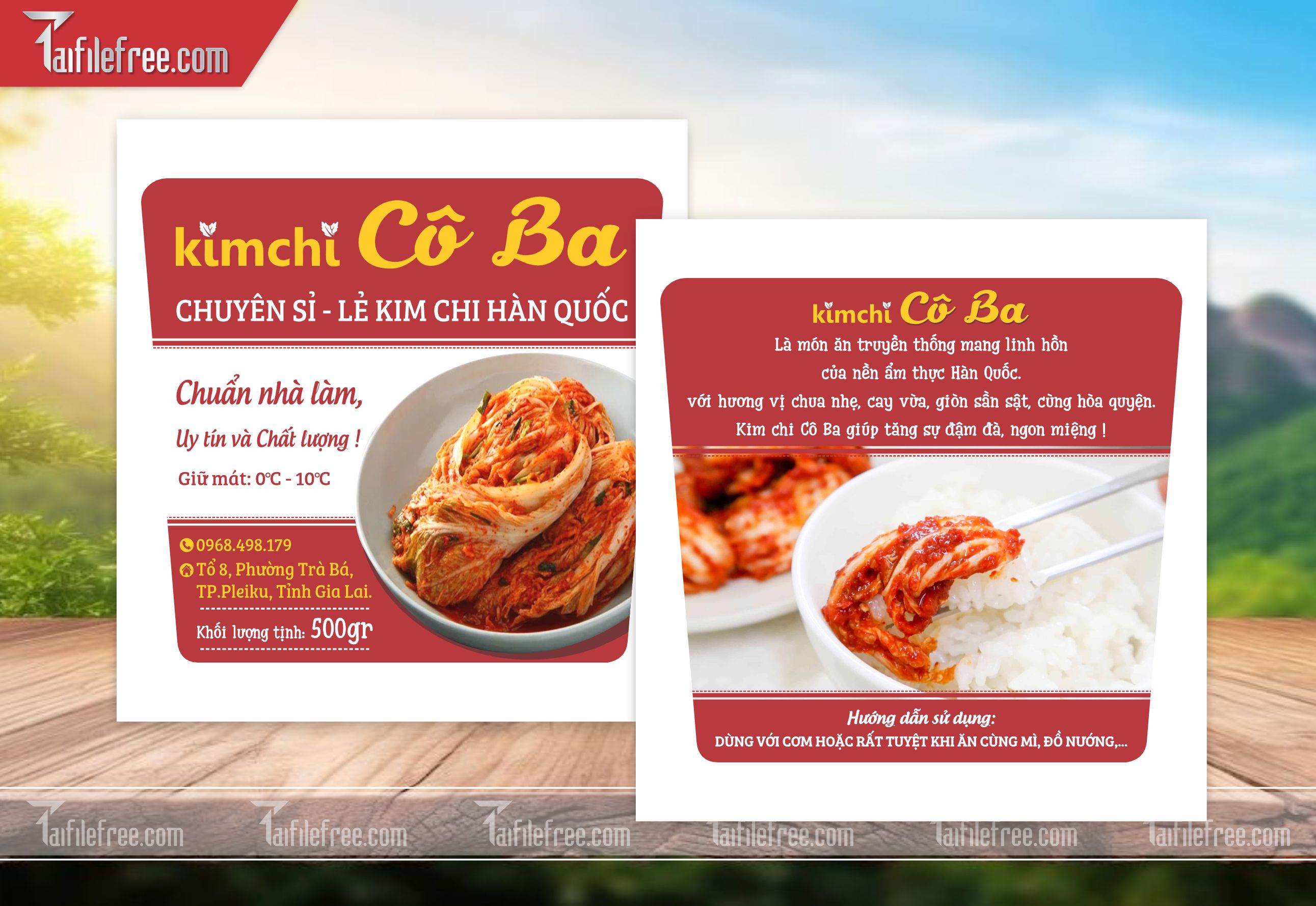 Mẫu Thiết Kế Tem Nhãn Sản Phẩm, Tem Kim Chi Cô Ba TN47
