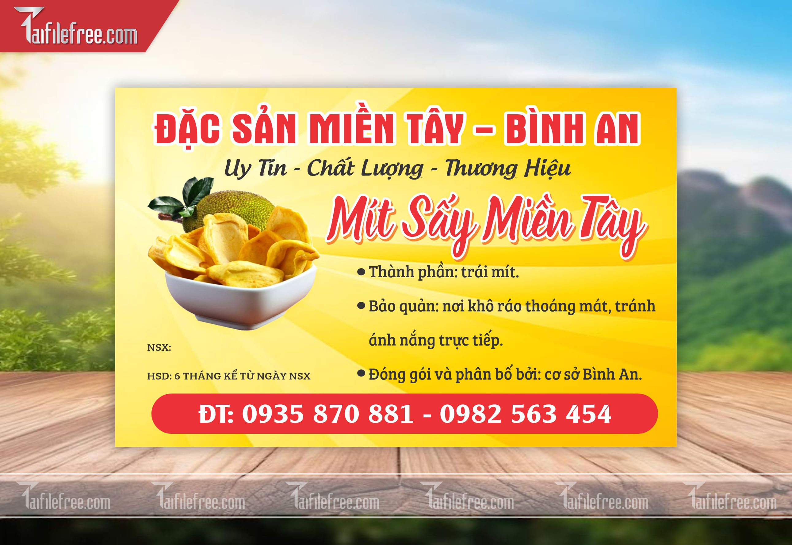 Mẫu Thiết Kế Tem Nhãn Sản Phẩm, Tem Mít Sấy TN48