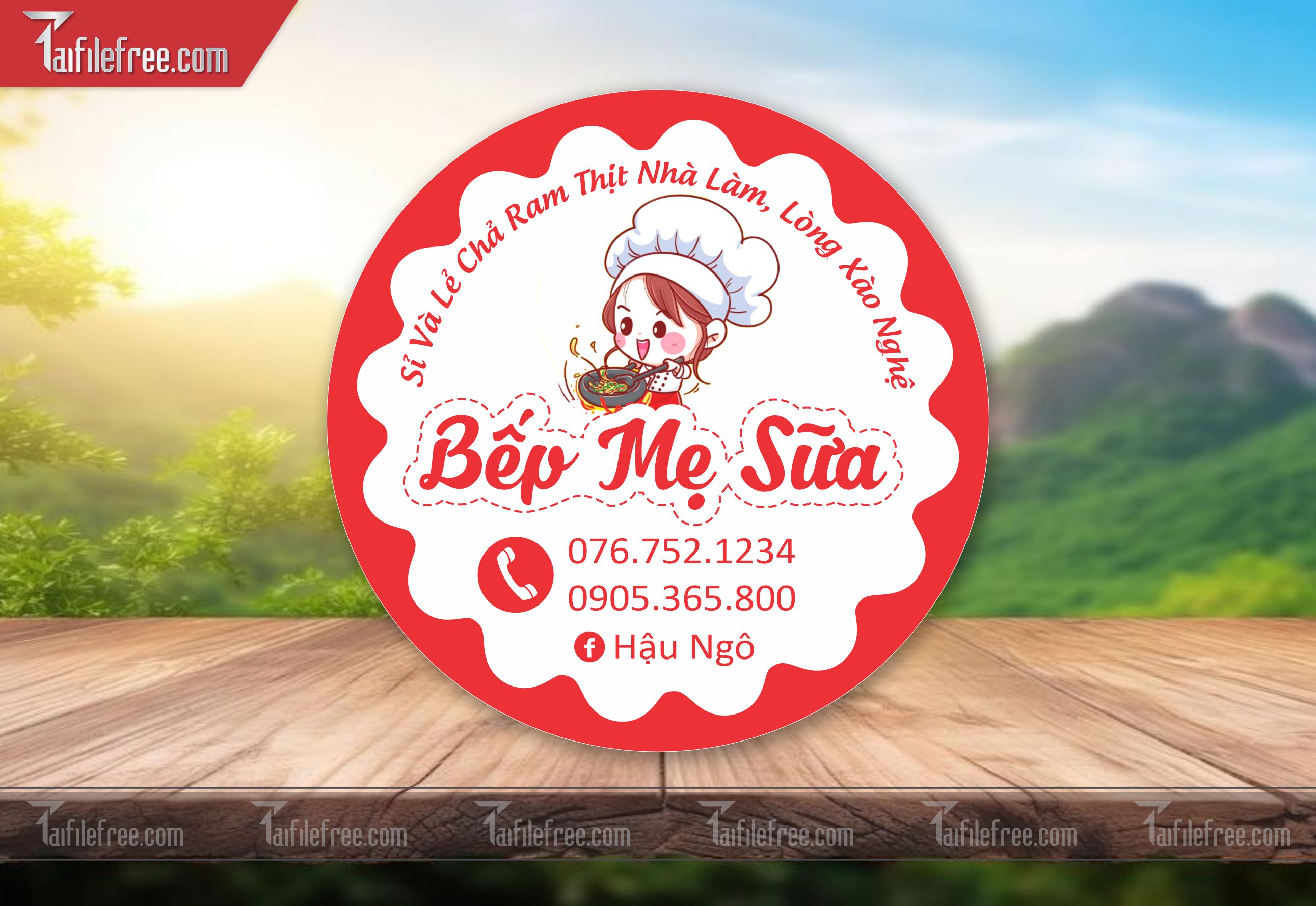 Mẫu Thiết Kế Tem Nhãn Sản Phẩm, Tem Chả Ram, Food TN55