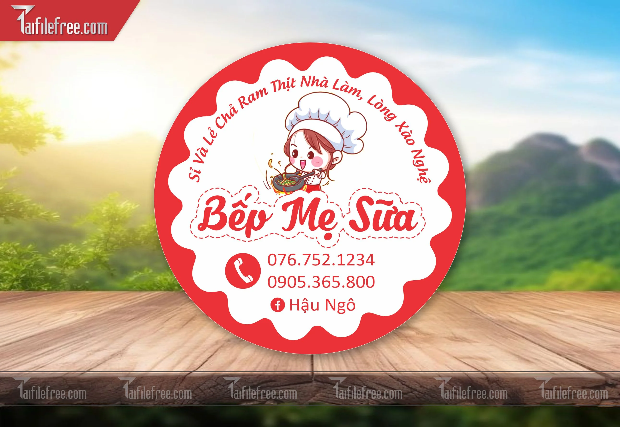 Mẫu Thiết Kế Tem Nhãn Sản Phẩm, Tem Chả Ram, Food TN55