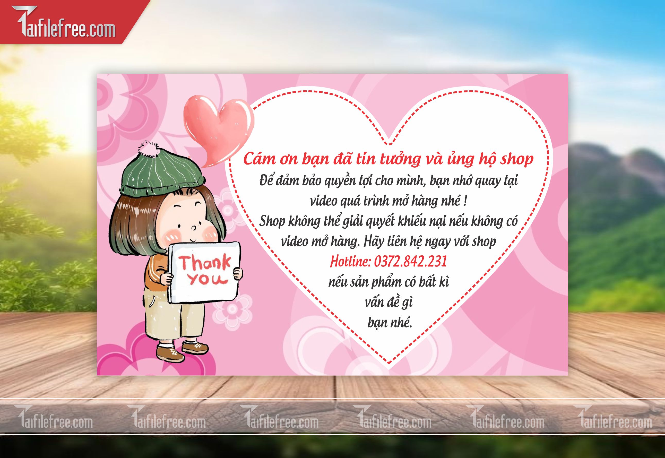 Mẫu Thiết Kế Tem Nhãn, Thư Cảm Ơn TN58