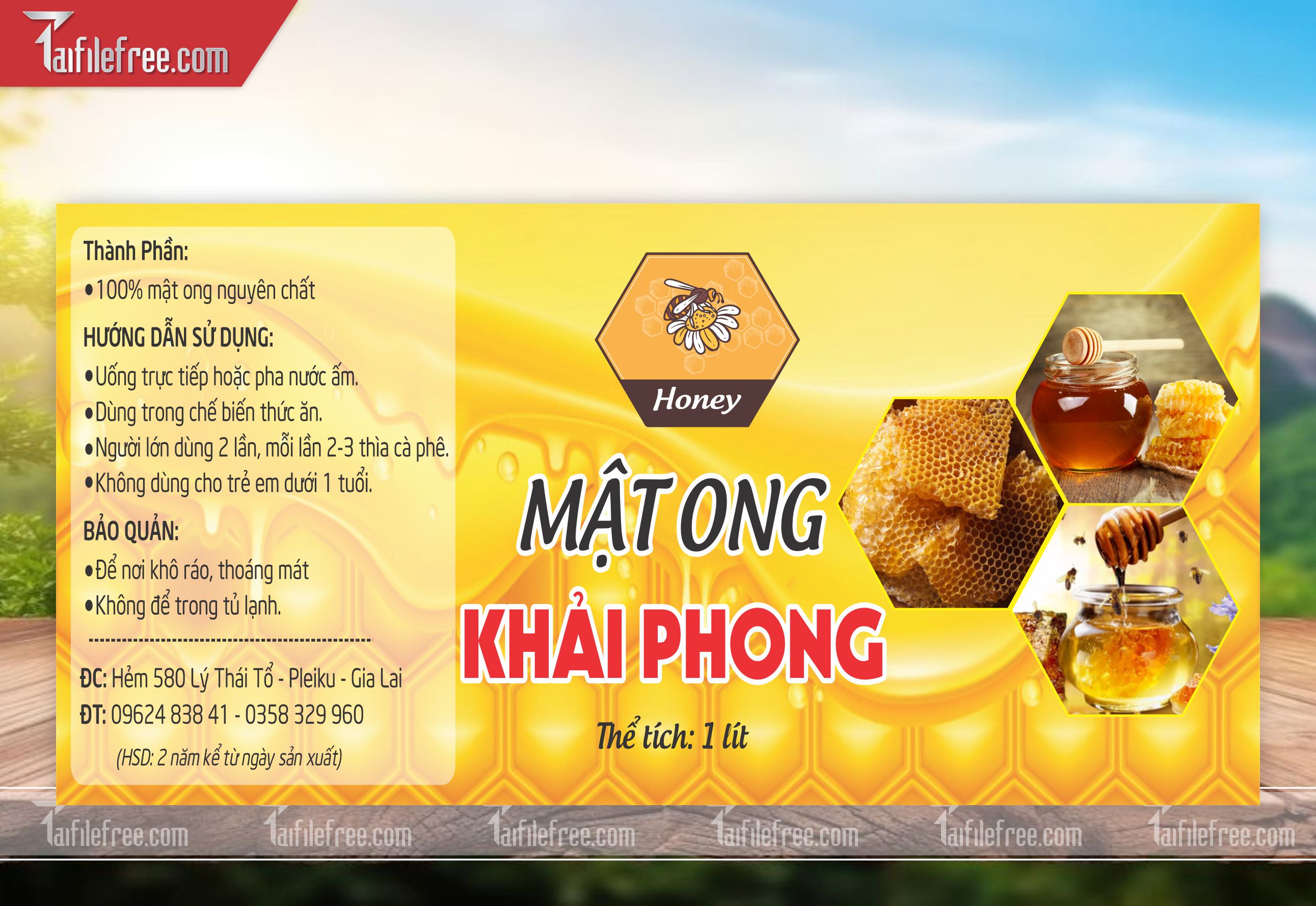 Mẫu Thiết Kế Tem Nhãn, Tem Mật Ong TN62