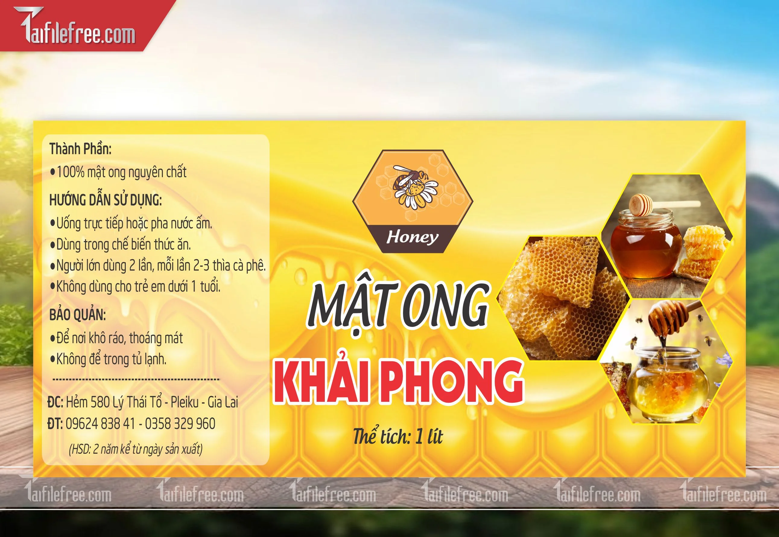 Mẫu Thiết Kế Tem Nhãn, Tem Mật Ong TN62