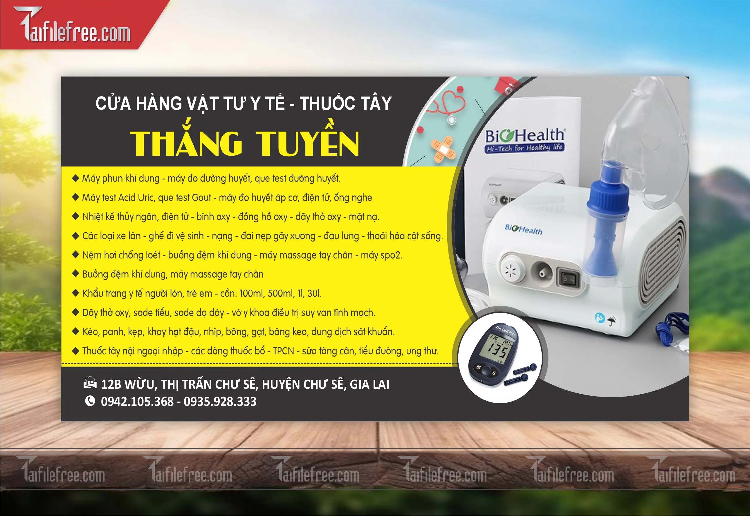 Mẫu Thiết Kế Tem Nhãn, Tem Cửa Hàng Vật Tư Thuốc Tây TN78