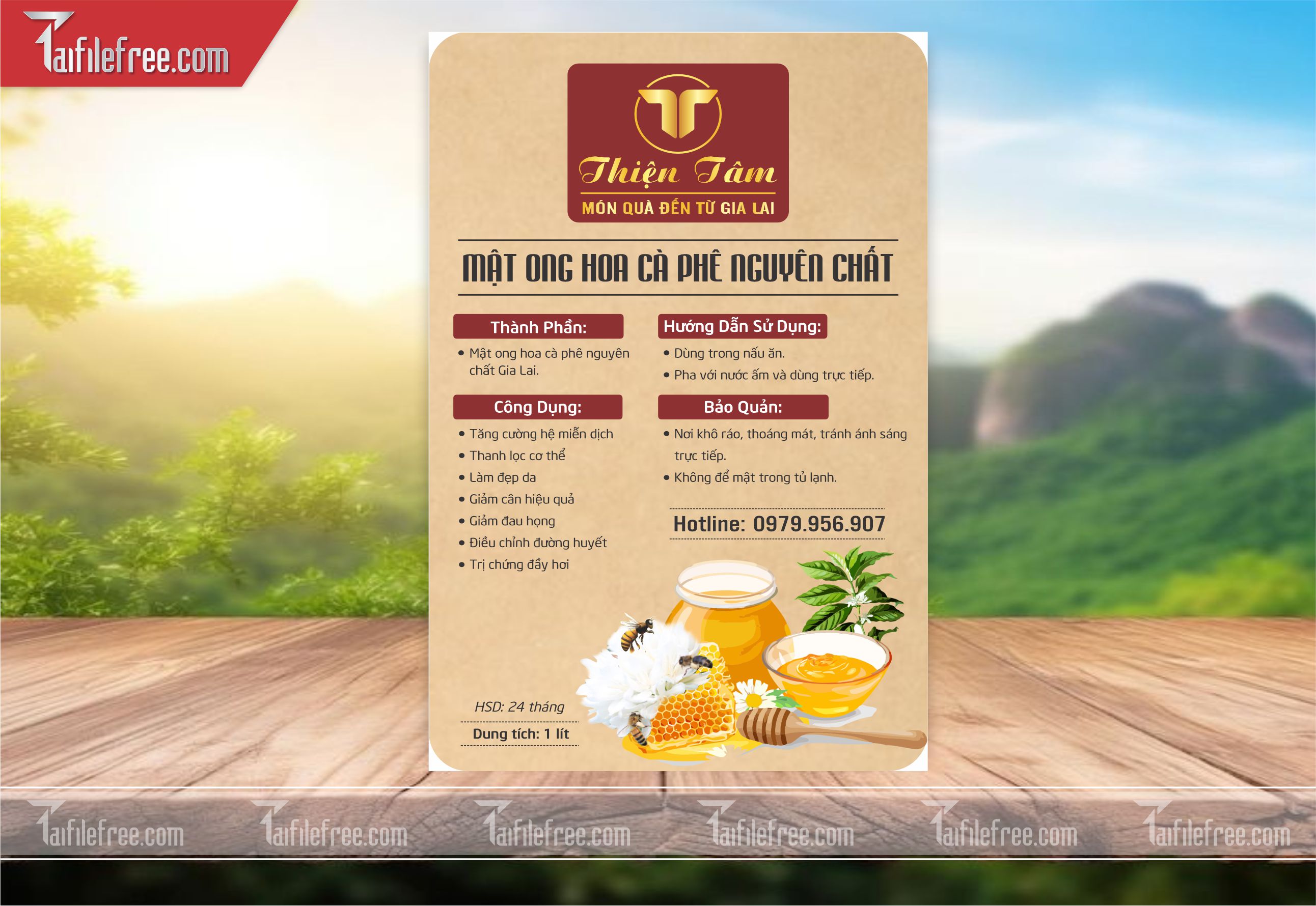 Mẫu Thiết Kế Tem Nhãn, Tem Mật Ong TN80