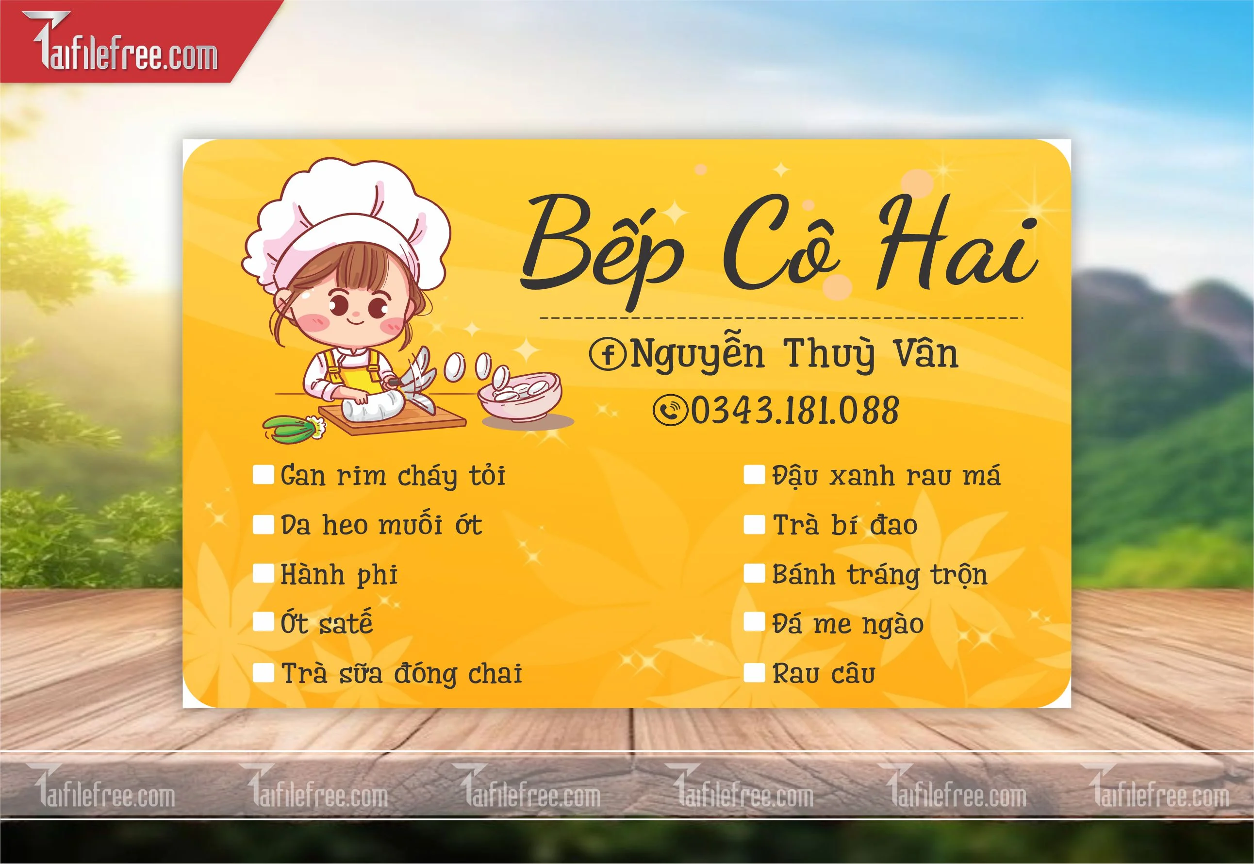 Mẫu Thiết Kế Tem Bếp Cô Hai TN80
