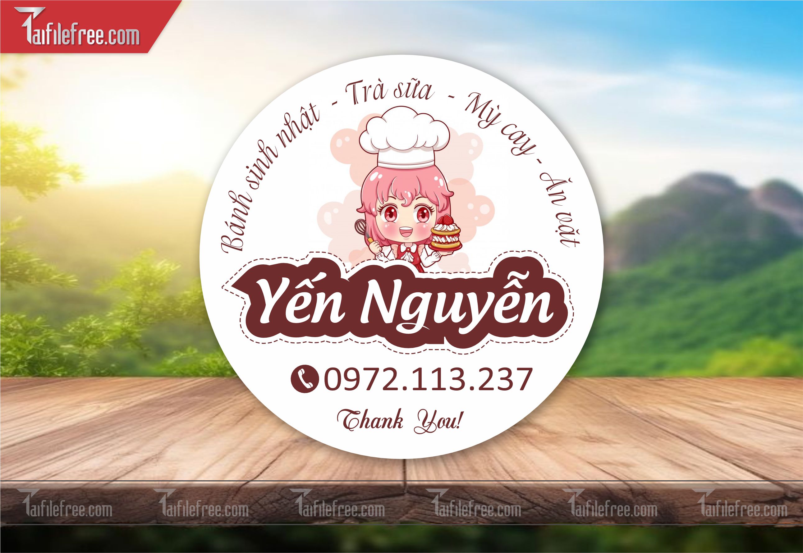 Mẫu Thiết Kế Tem Bánh Sinh Nhật TN83