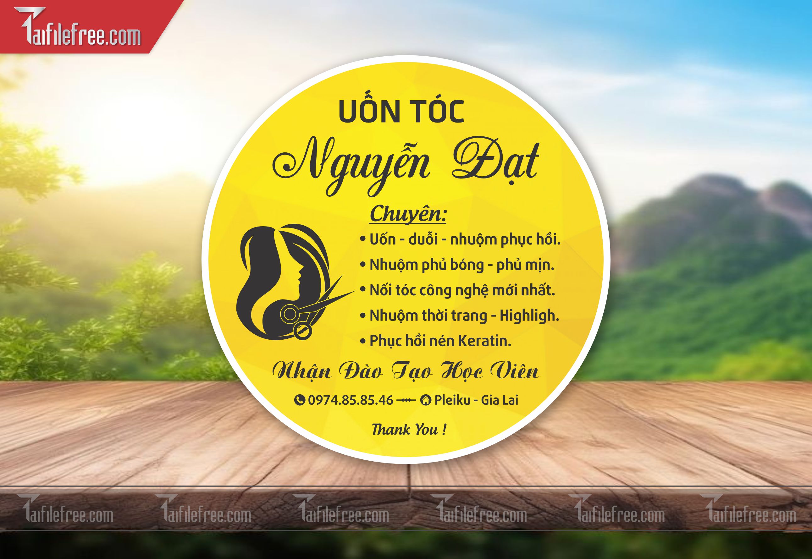 Mẫu Thiết Kế Tem Salon Tóc Nguyễn Đạt TN84