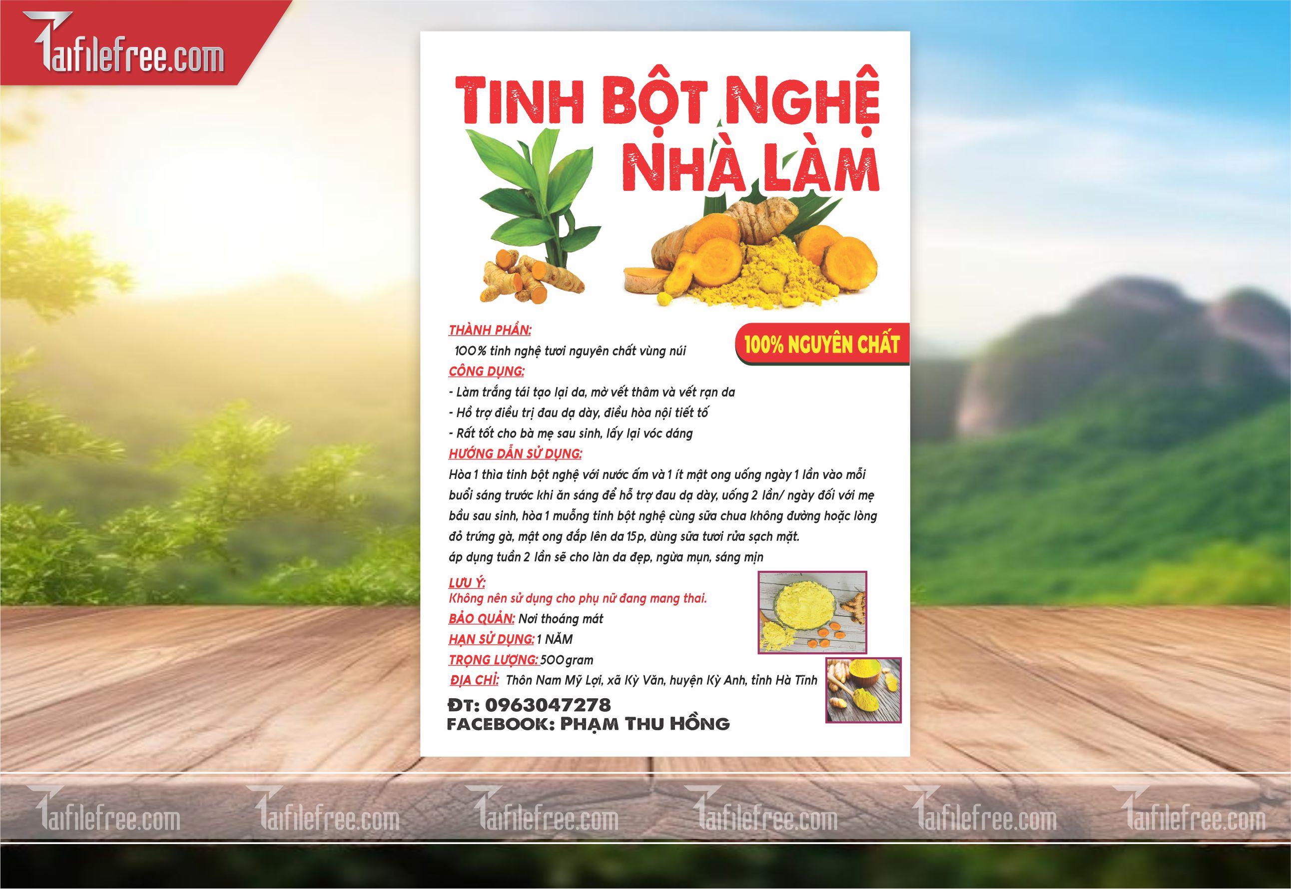 Mẫu Thiết Kế Tem Tinh Bột Nghệ TN90