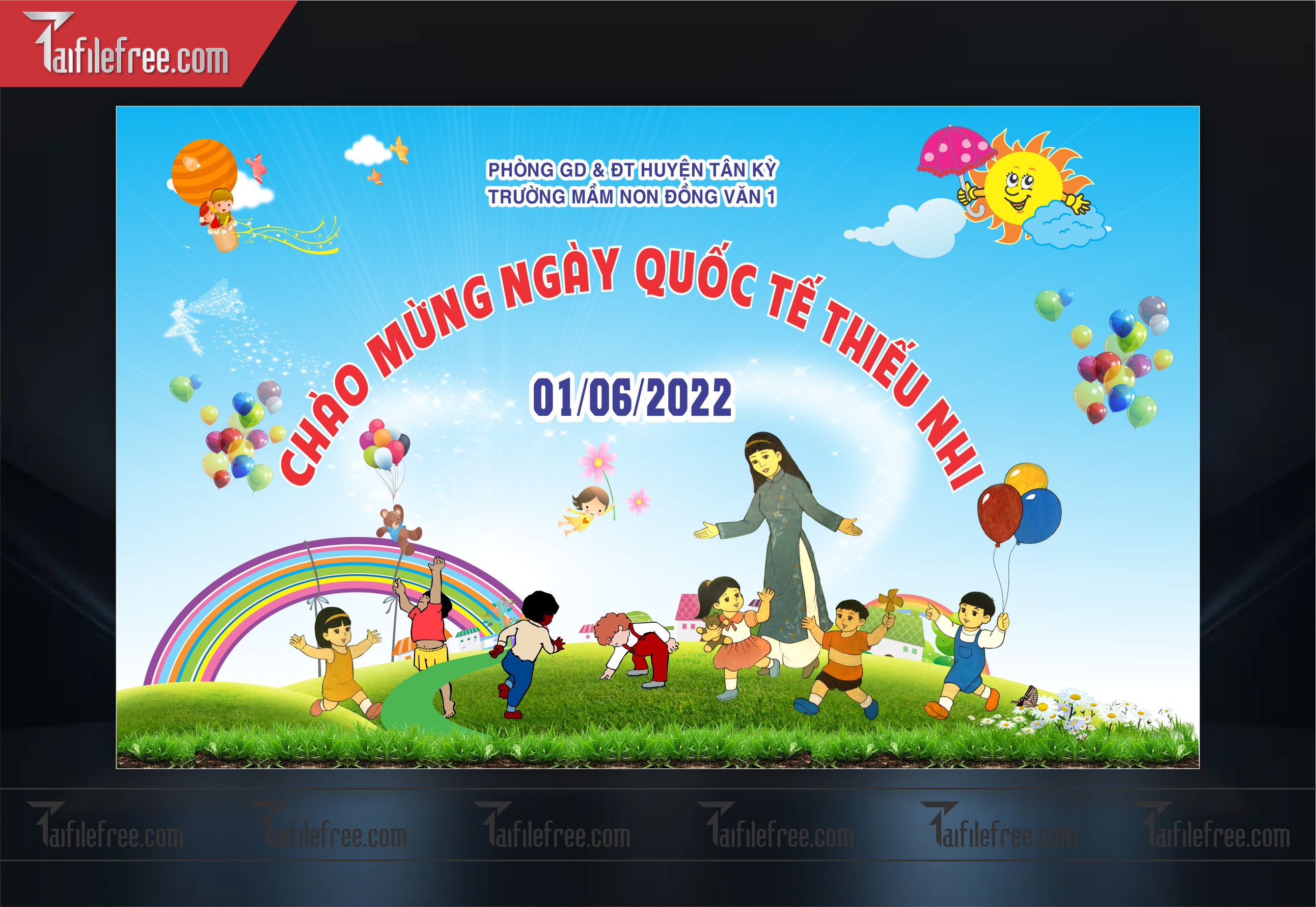 Backdrop Phông Mừng Ngày Quốc Tế Thiếu Nhi_TNV37