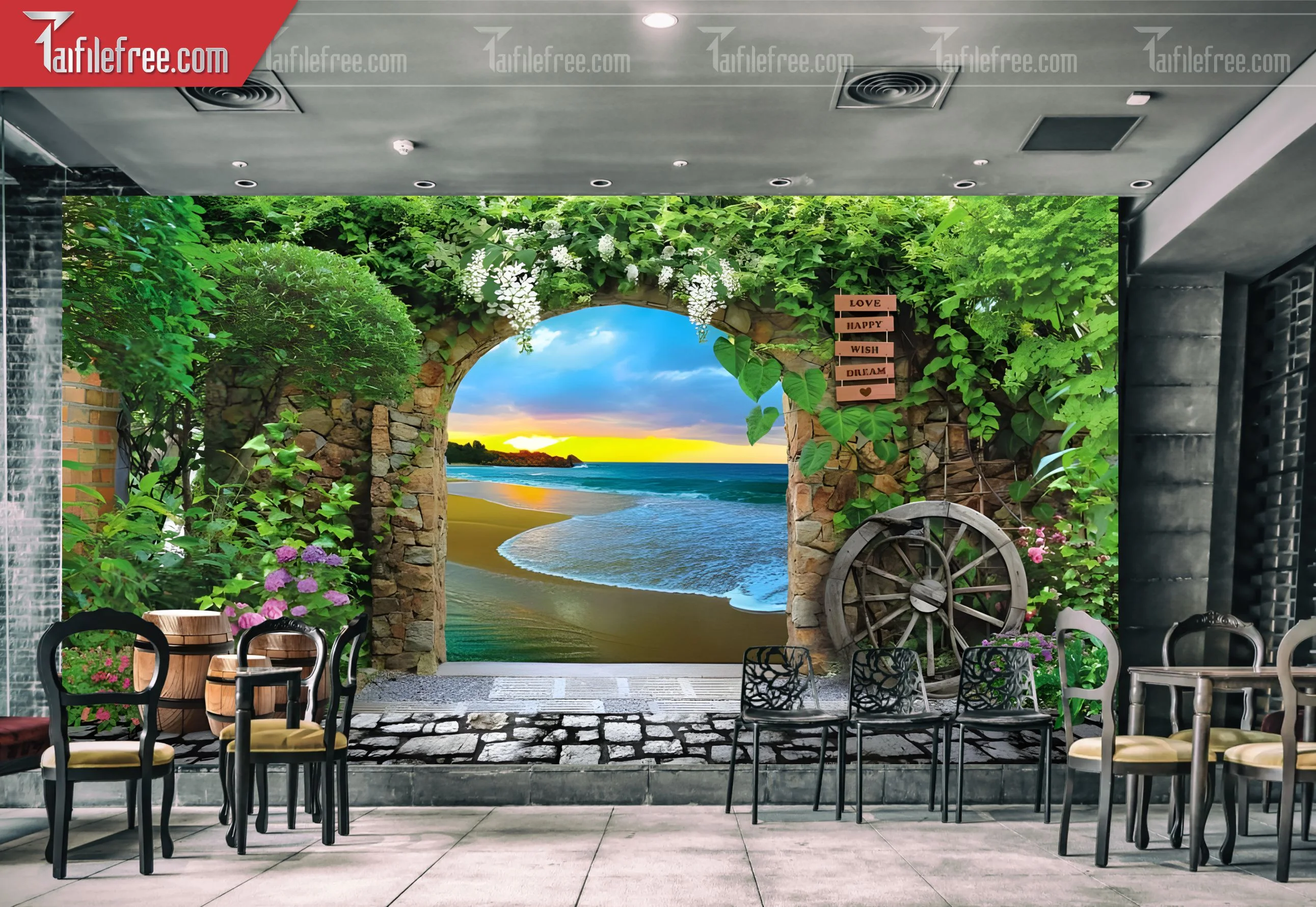 File Tranh Tường Trang Trí Quán Cà Phê, Trà Sữa_TP73