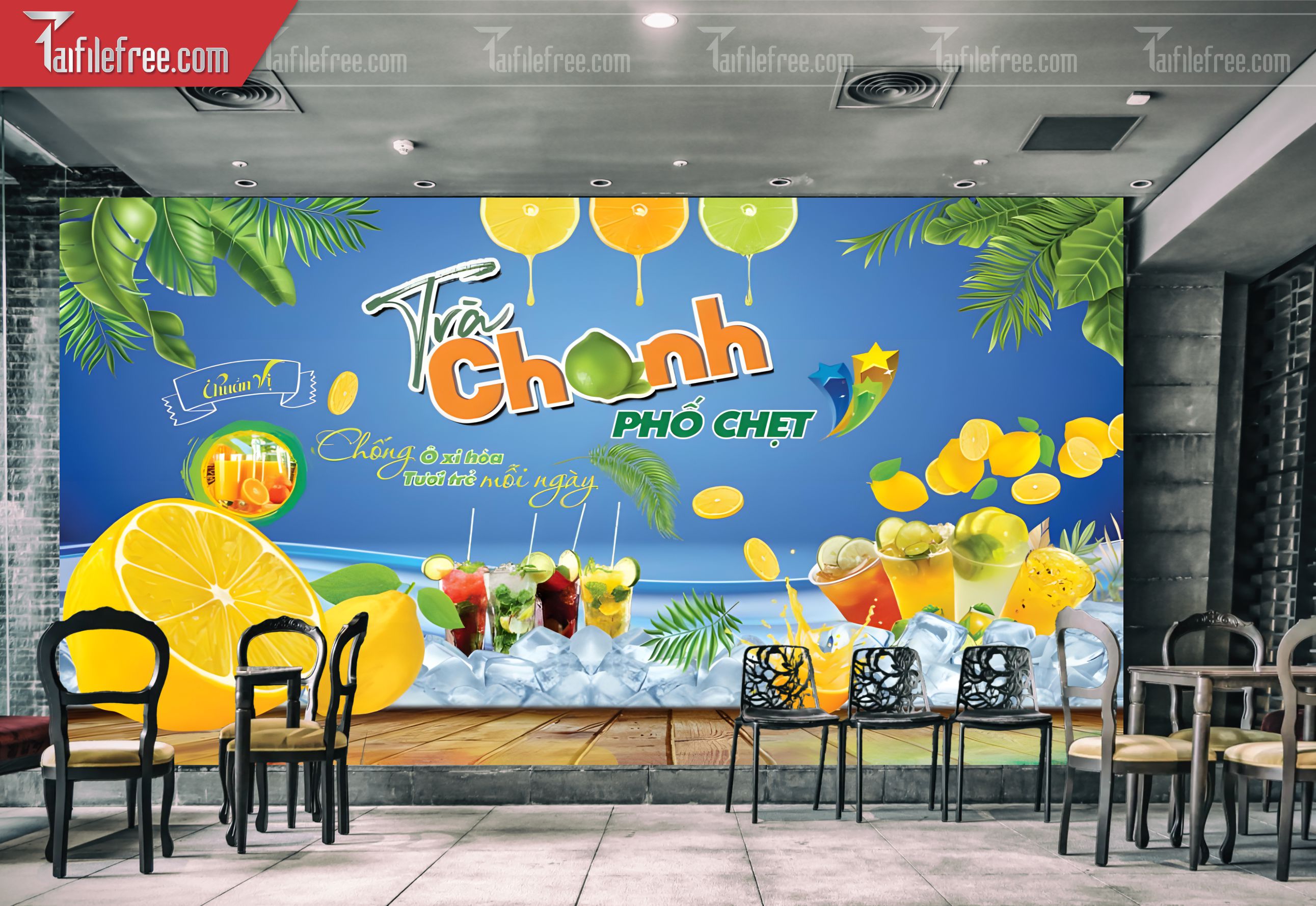 File Tranh Tường Trang Trí Quán Cà Phê, Trà Sữa_TP78