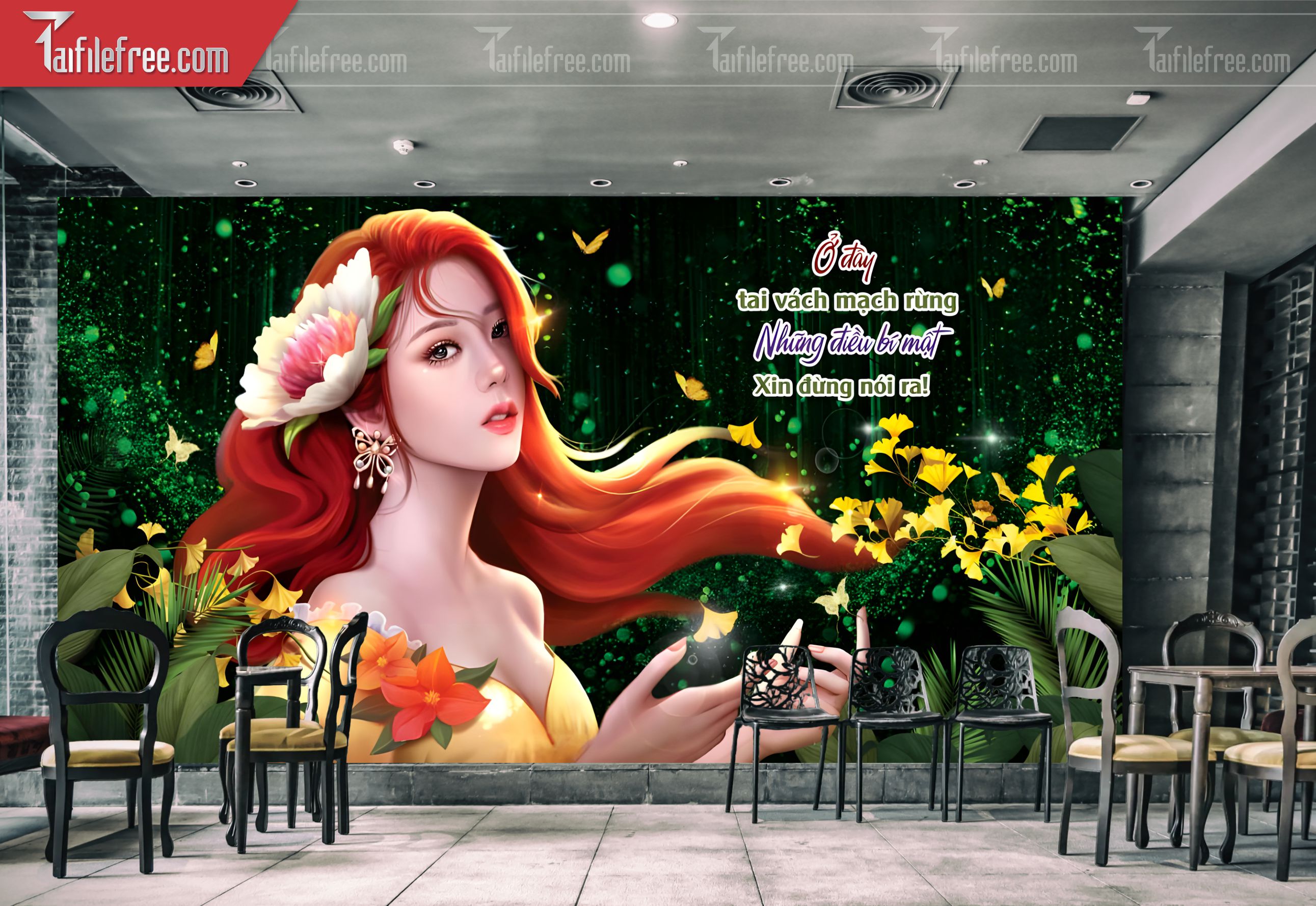 File Tranh Tường Trang Trí Quán Cà Phê, Trà Sữa_TP91