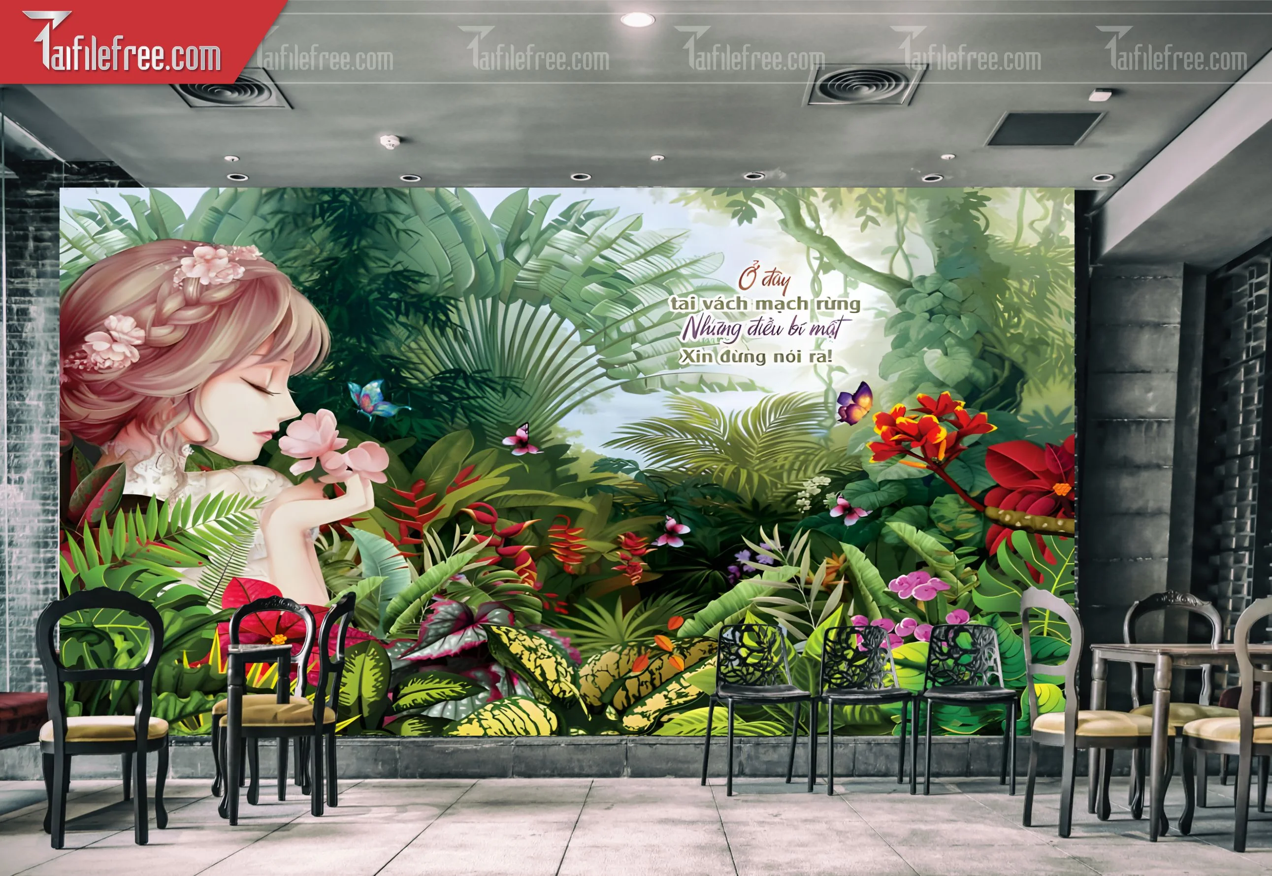 File Tranh Tường Trang Trí Quán Cà Phê, Trà Sữa_TP96