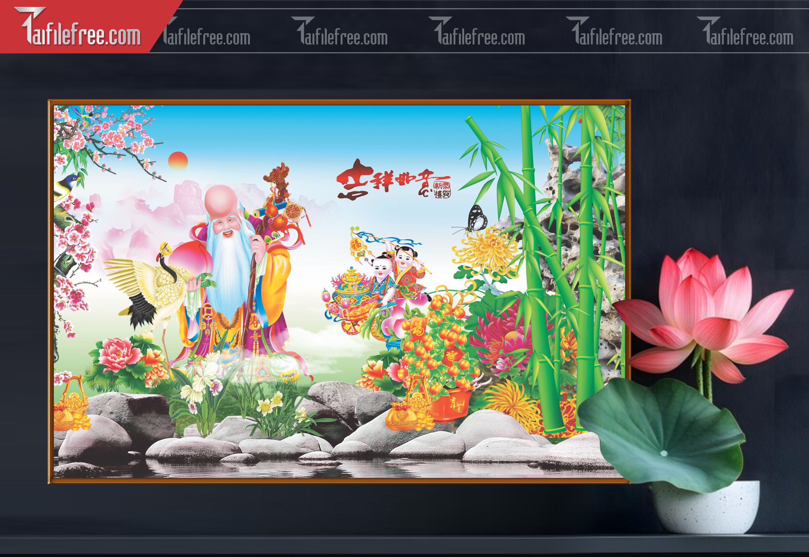 Tranh 3D Phước Lộc Thọ_TQ29