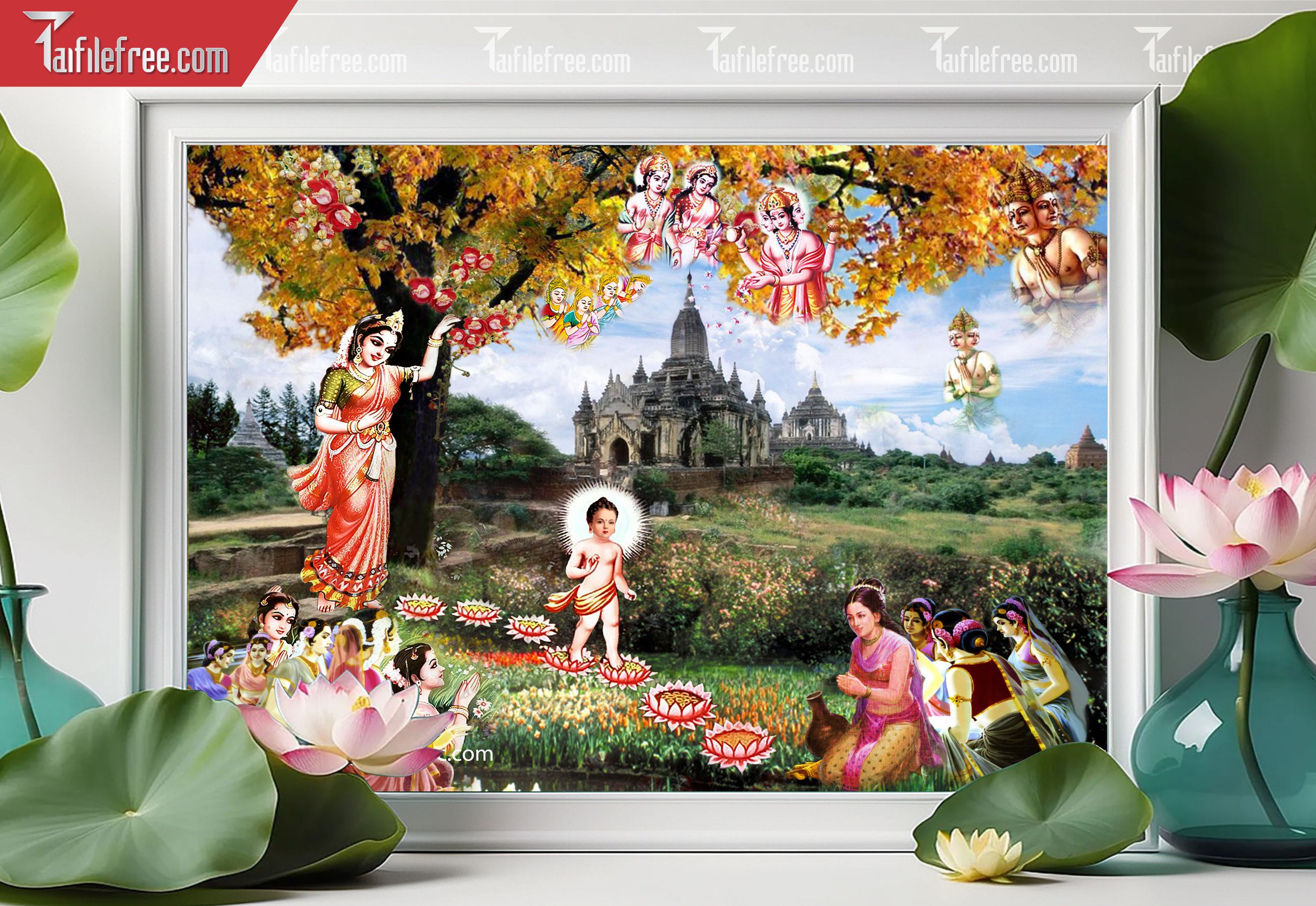 Tranh 3D Phật Giáo Đẹp_TQ68