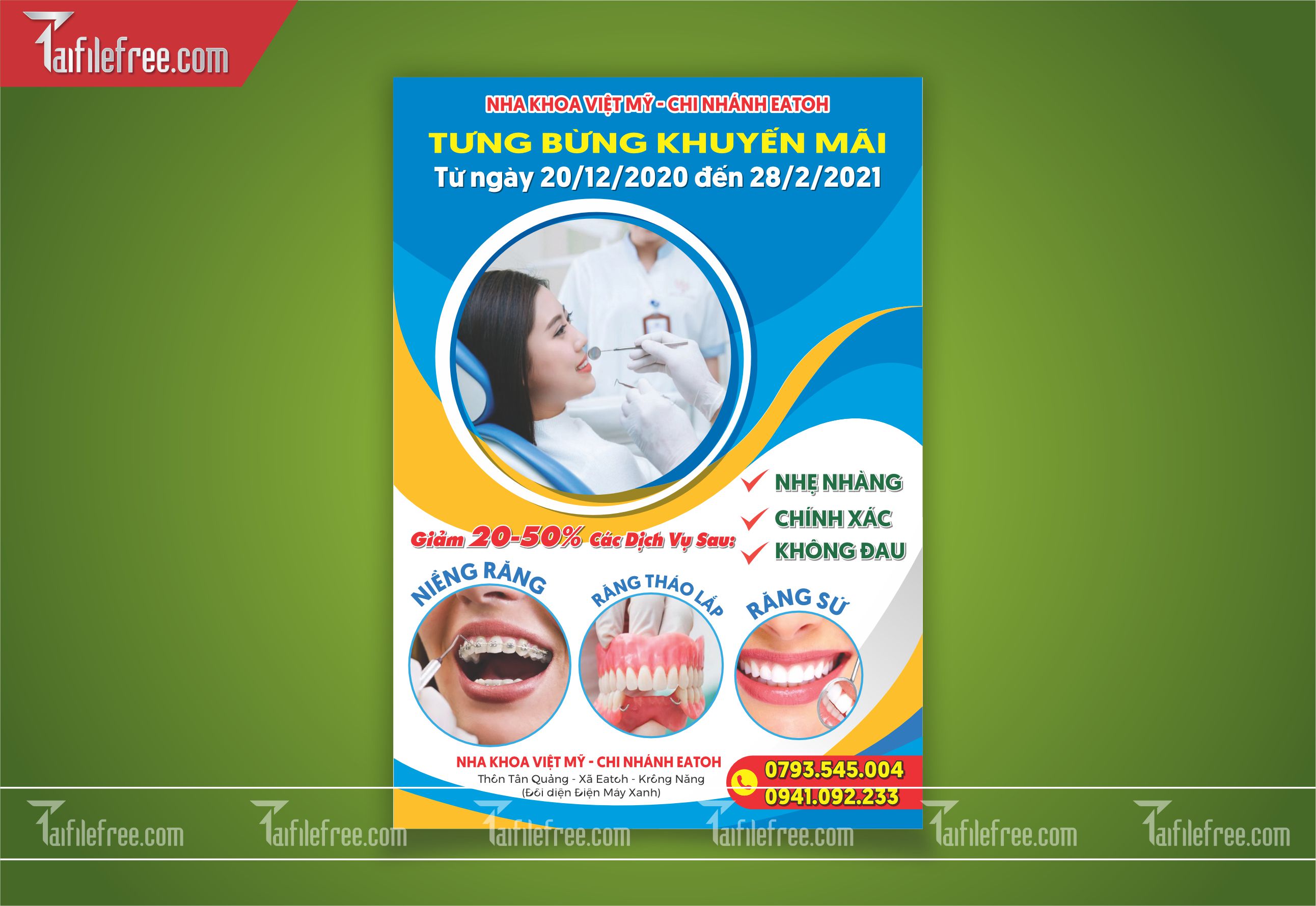 Mẫu Tờ Rơi Quảng Cáo Đẹp, Tờ Rơi Nha khoa_TR03