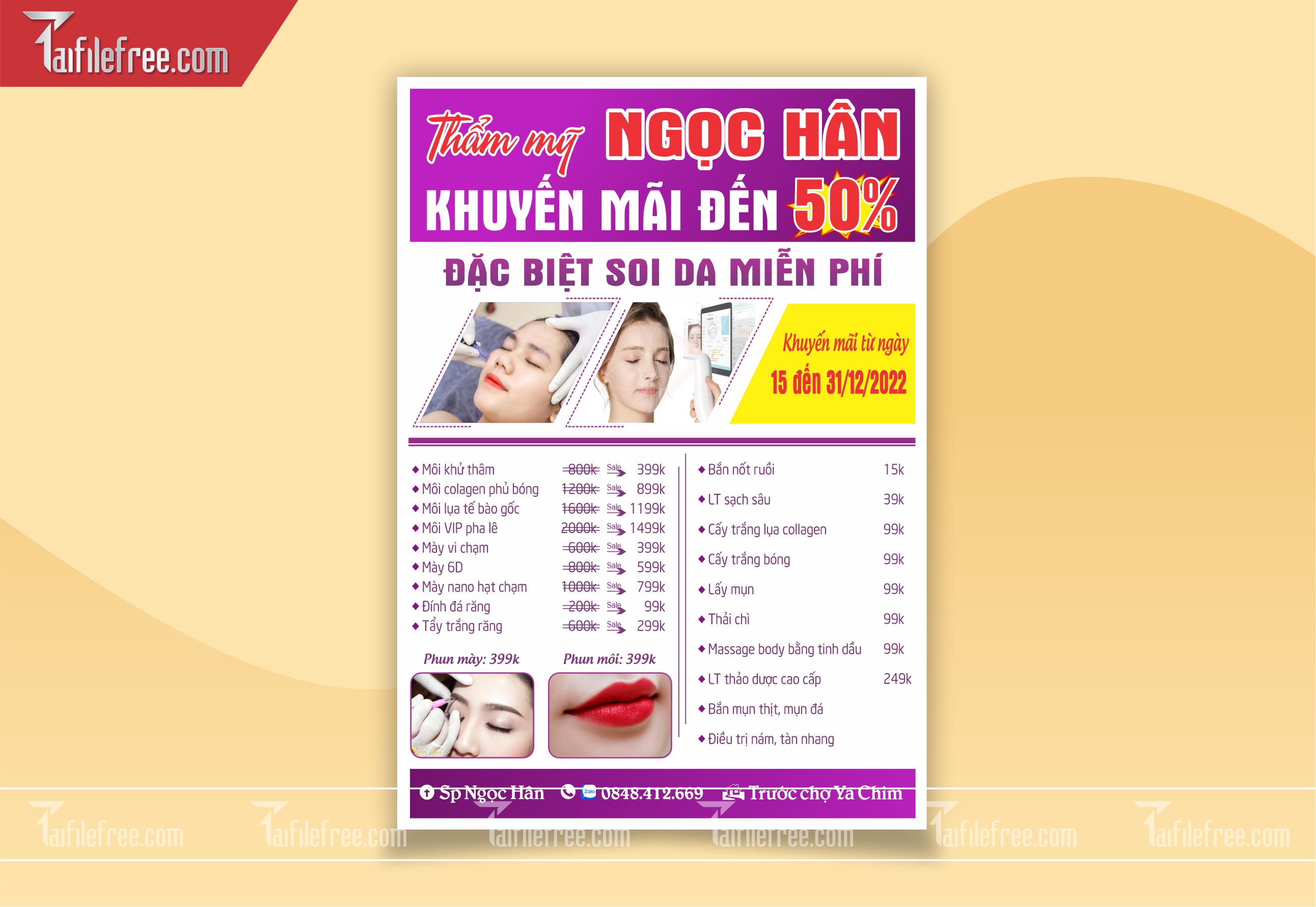 Mẫu Tờ Rơi Quảng Cáo Đẹp, Tờ Rơi Spa_TR15