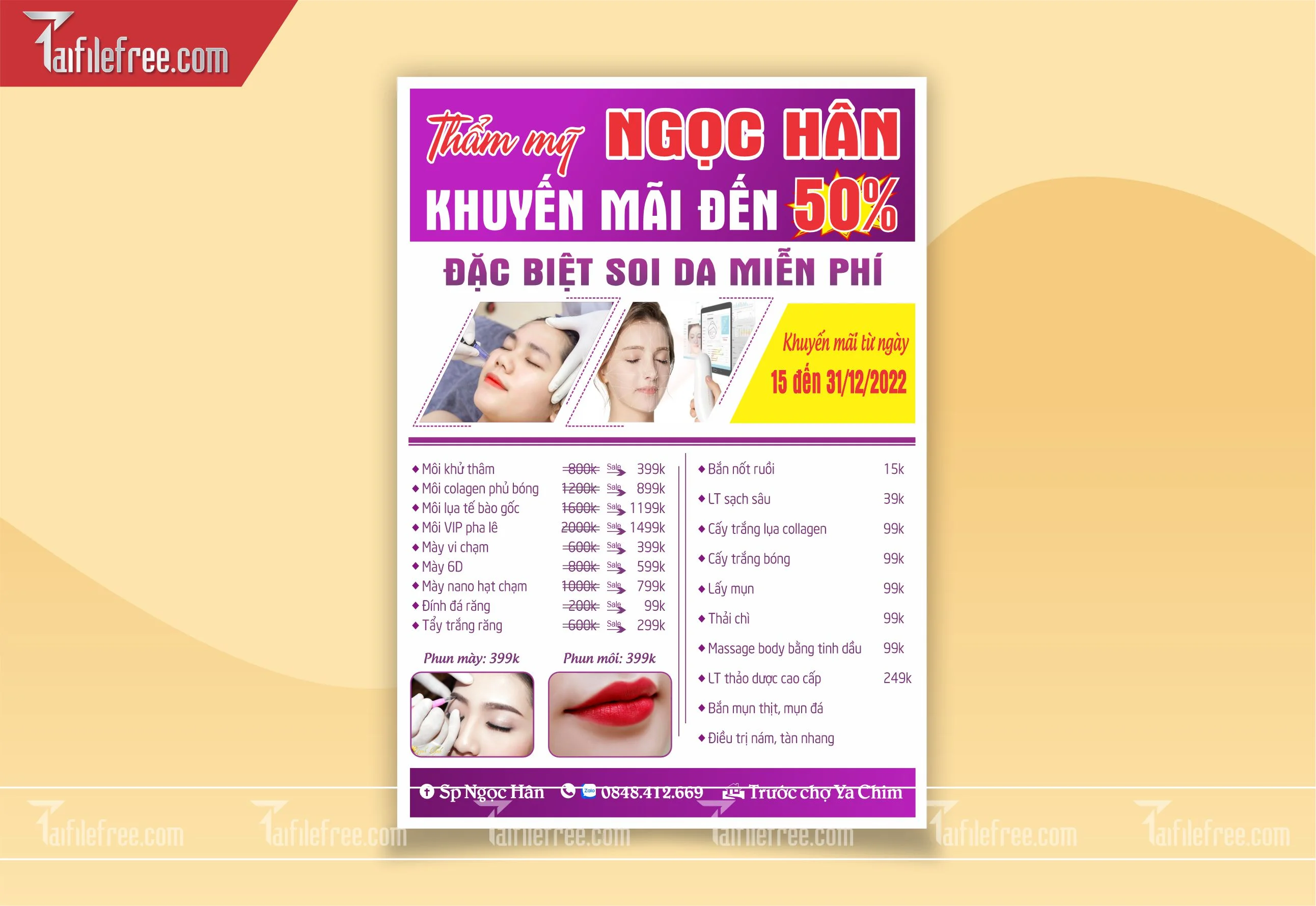 Mẫu Tờ Rơi Quảng Cáo Đẹp, Tờ Rơi Spa_TR15