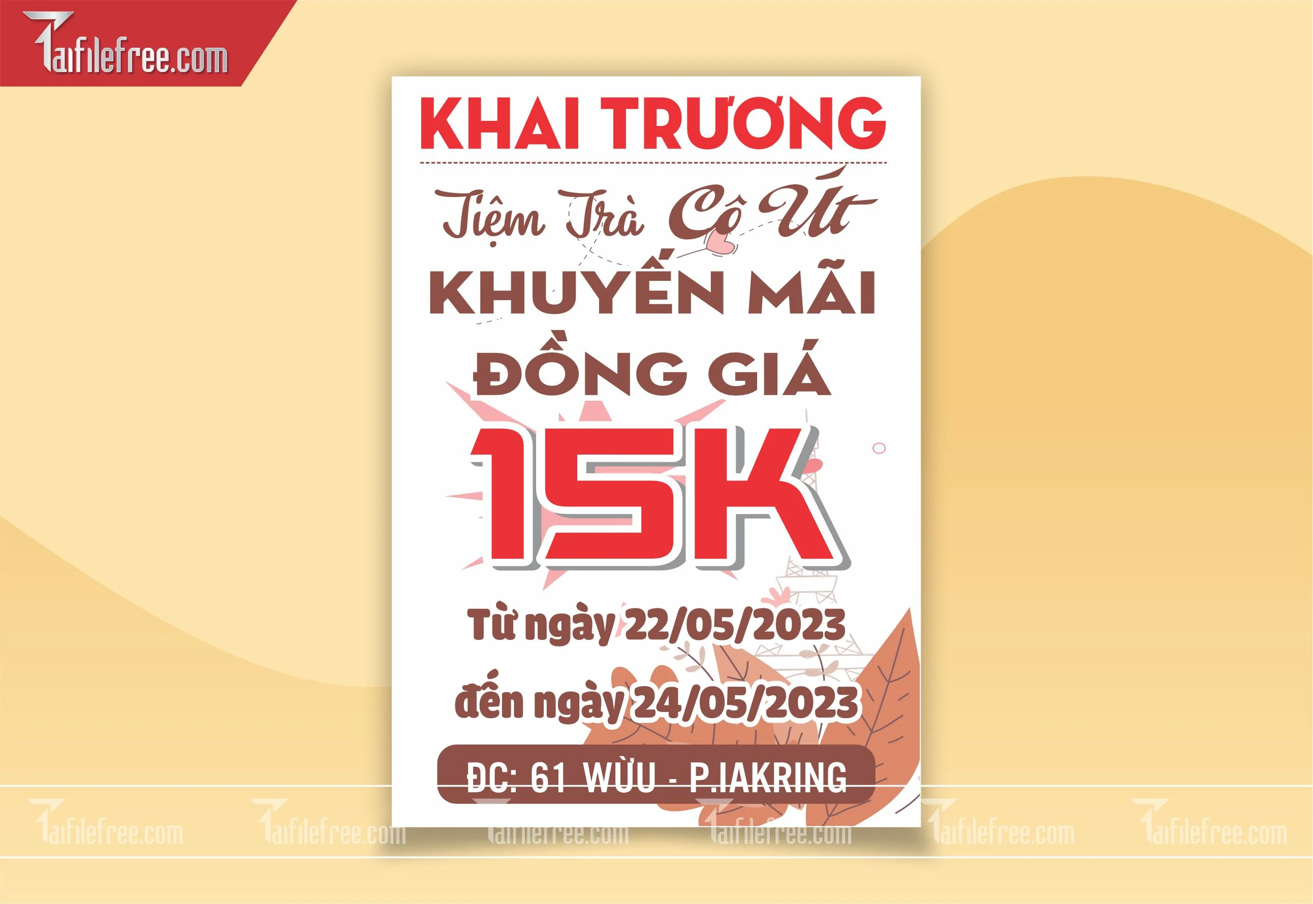 Mẫu Tờ Rơi Quảng Cáo Đẹp, Tờ Rơi Tiệm Trà_TR17