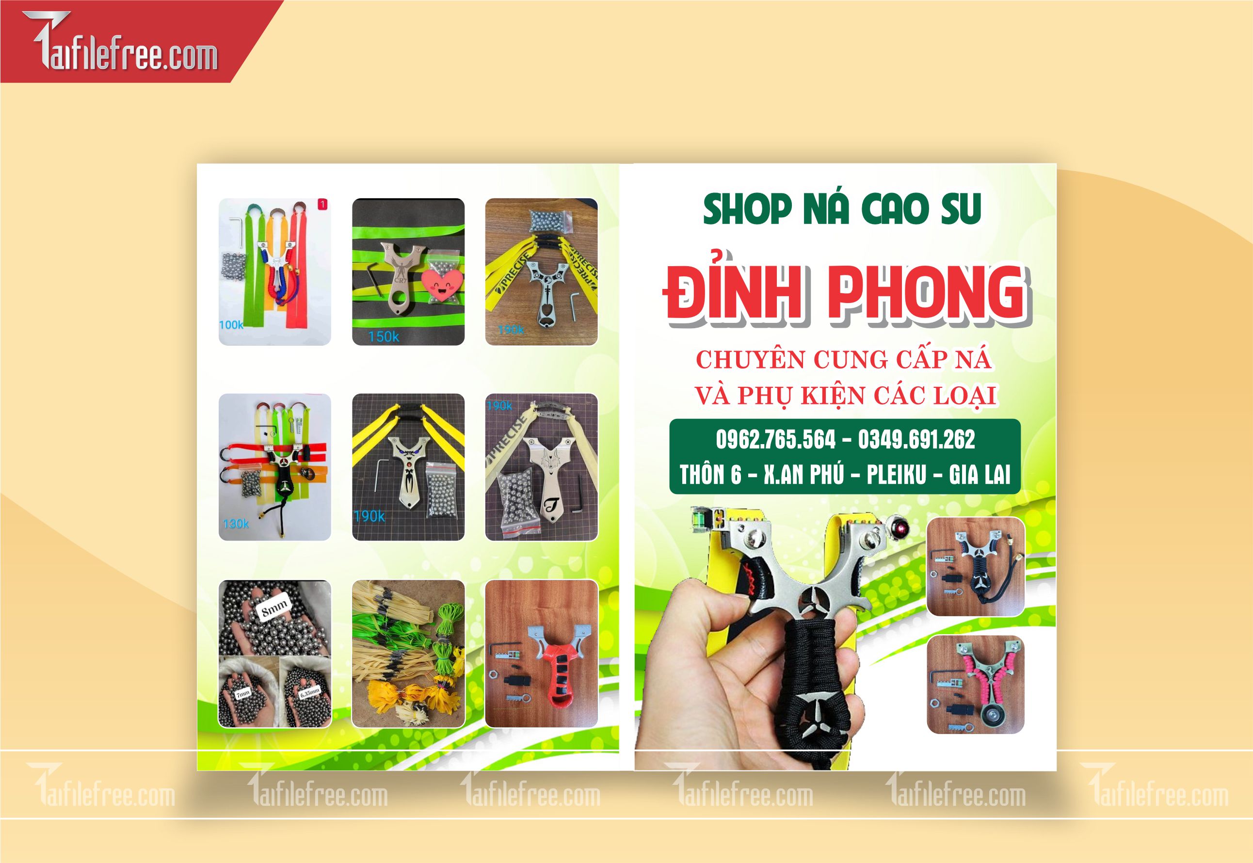 Mẫu Tờ Rơi Quảng Cáo Đẹp, Tờ Rơi Phụ Kiện Nà Cao Su_TR18