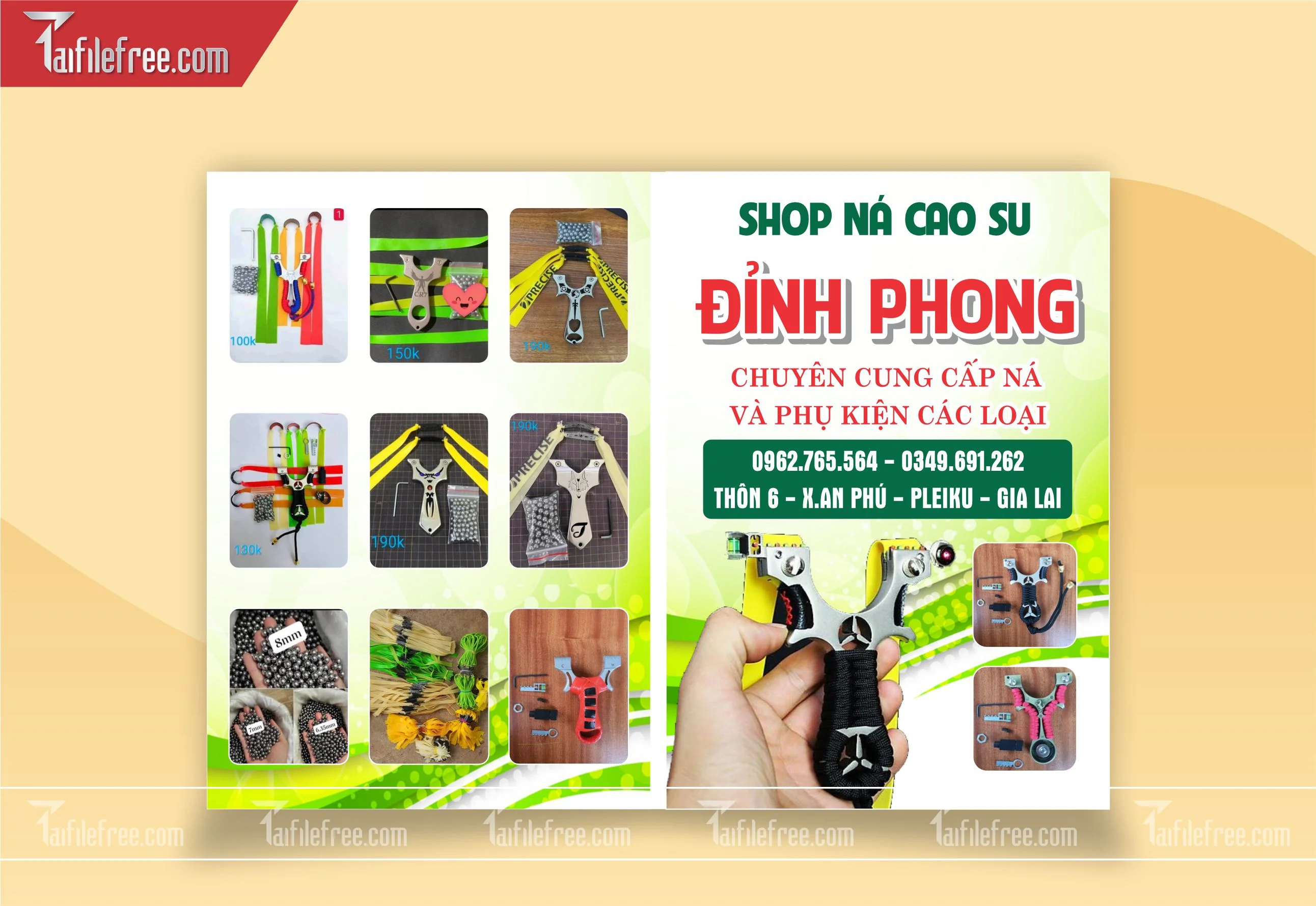 Mẫu Tờ Rơi Quảng Cáo Đẹp, Tờ Rơi Phụ Kiện Nà Cao Su_TR18