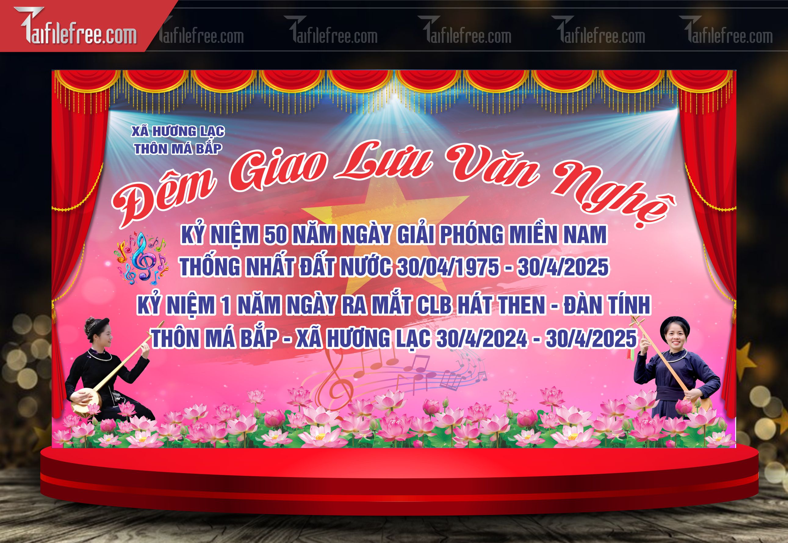 Phông Sân Khấu Đêm Giao Lưu Văn Nghệ Kỷ Niệm Giải Phóng Miền Nam Việt Nam_TT07