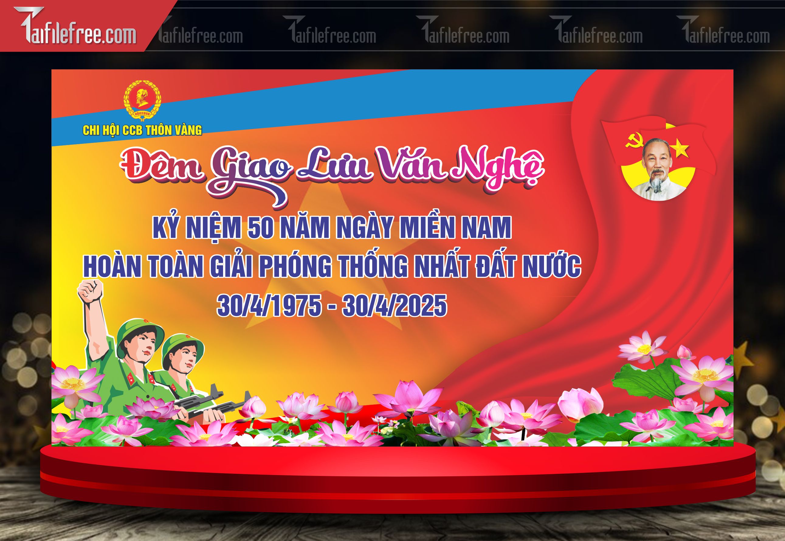 Phông Sân Khấu Đêm Giao Lưu Văn Nghệ Kỷ Niệm Giải Phóng Miền Nam Việt Nam_TT09