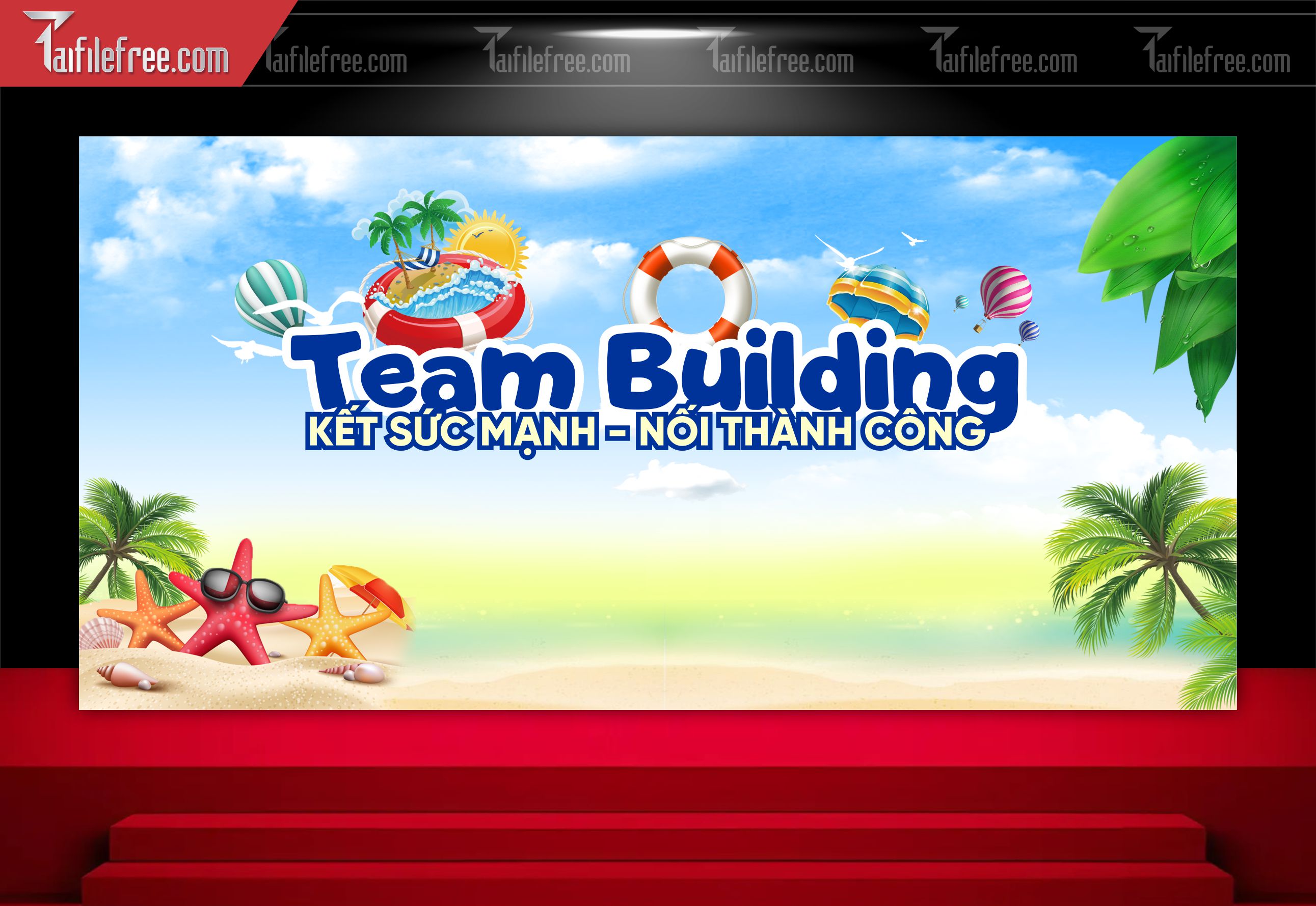 Backdrop Team Building Đẹp, Sôi động và Chuyên Nghiệp_TT33