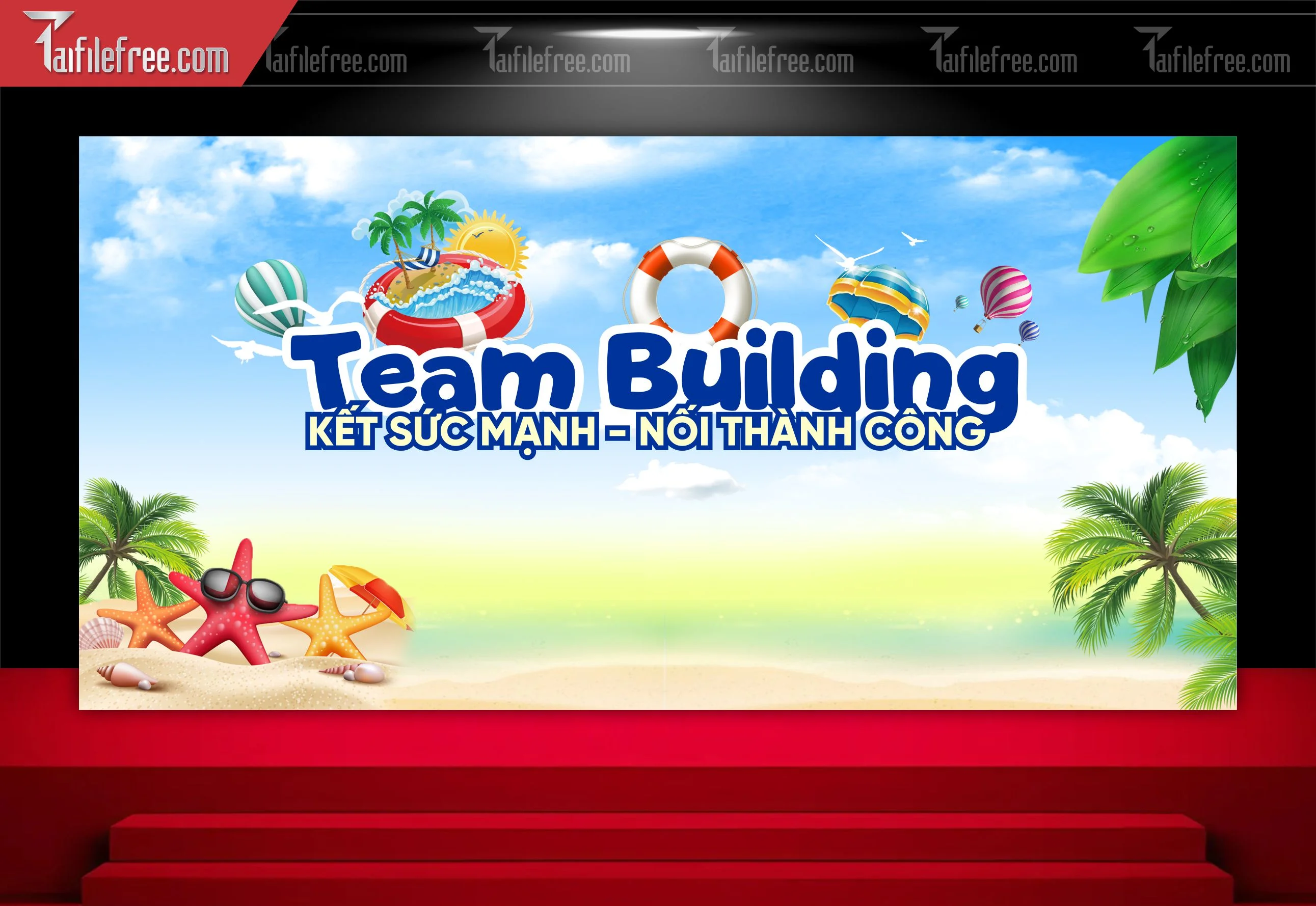 Backdrop Team Building Đẹp, Sôi động và Chuyên Nghiệp_TT33