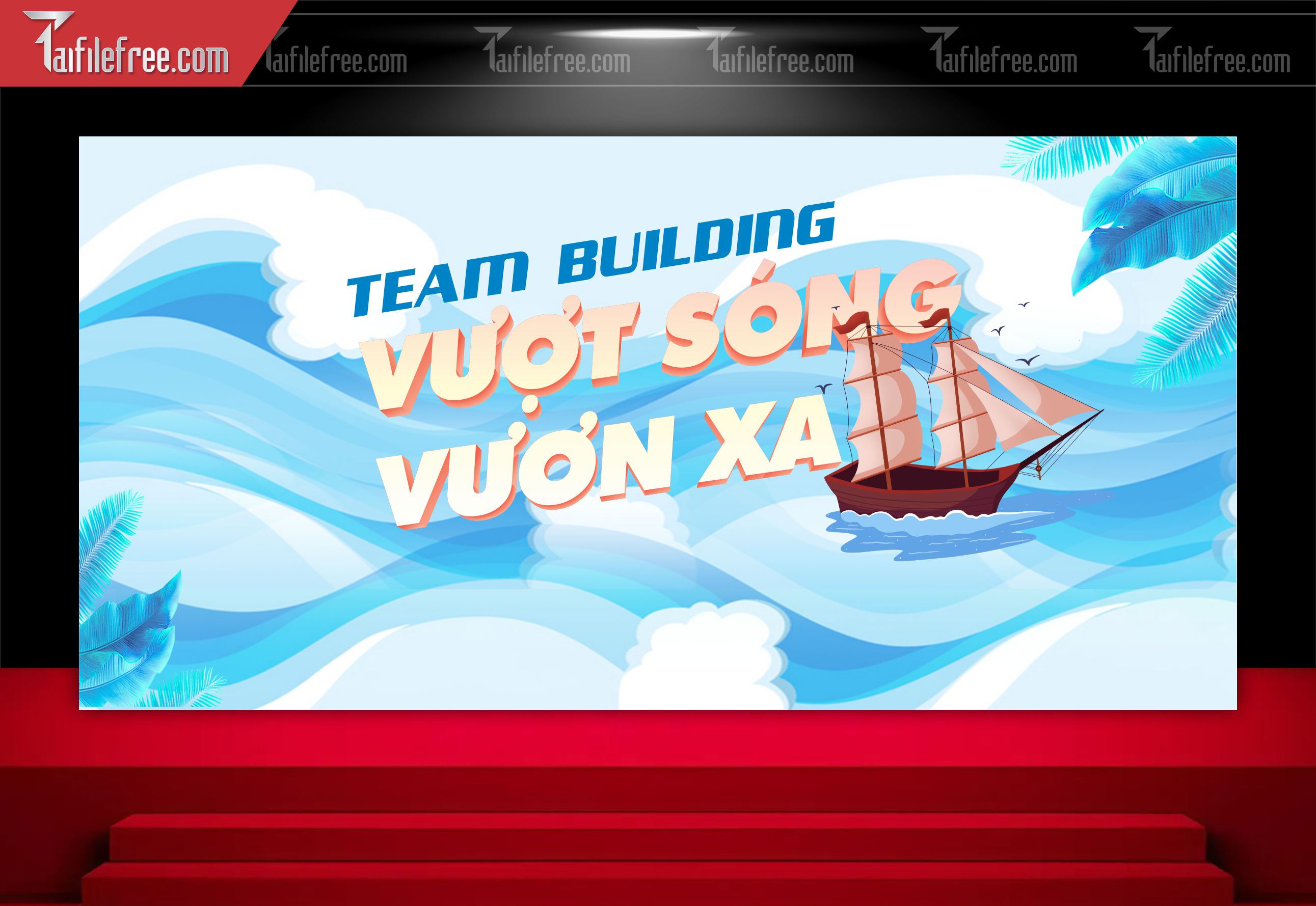 Backdrop Team Building Đẹp, Sôi động , Mùa Hè Rực Lửa_TT37