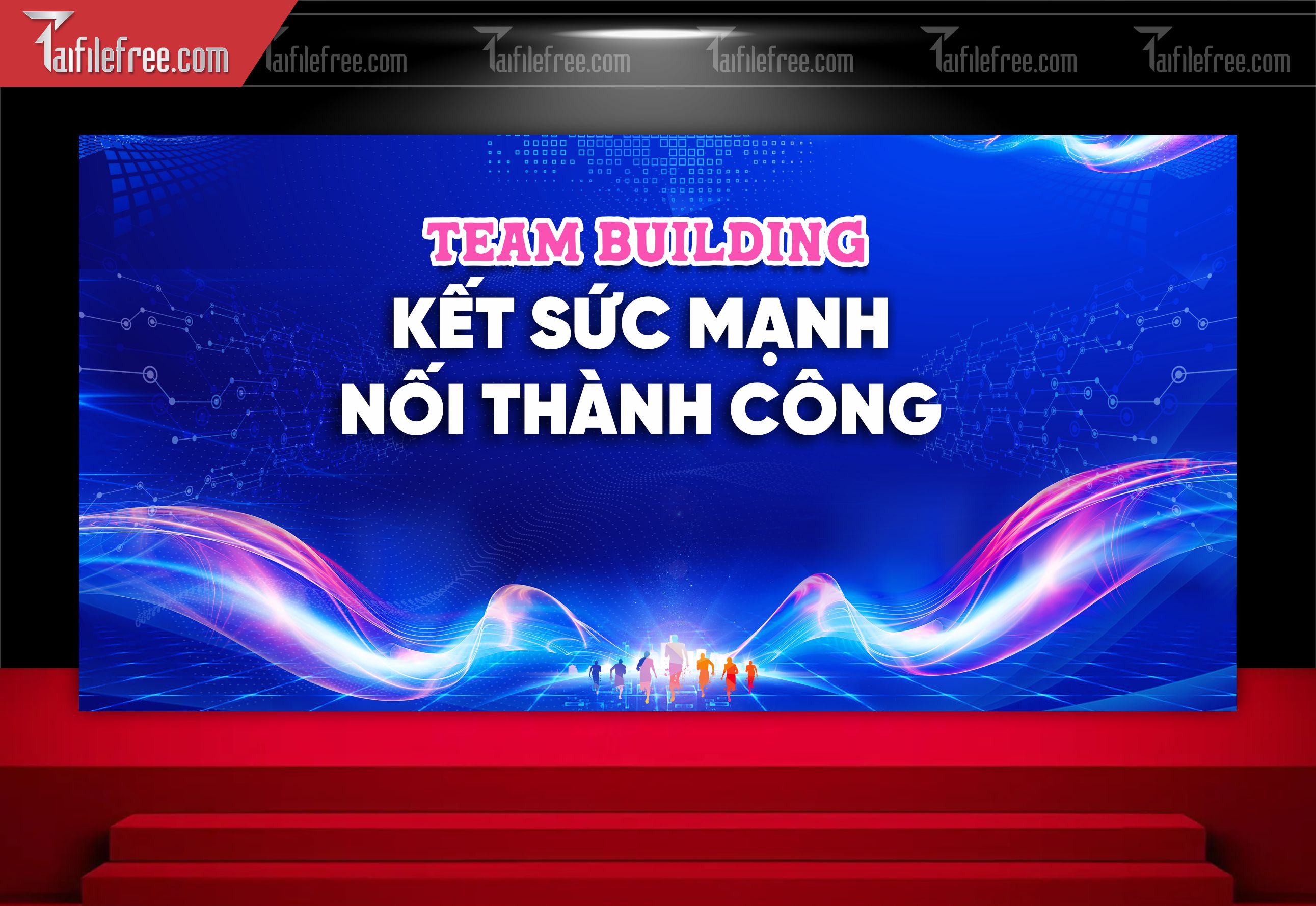 Backdrop Team Building Đẹp, Kết Sức Mạnh, Nối Thành Công_TT39