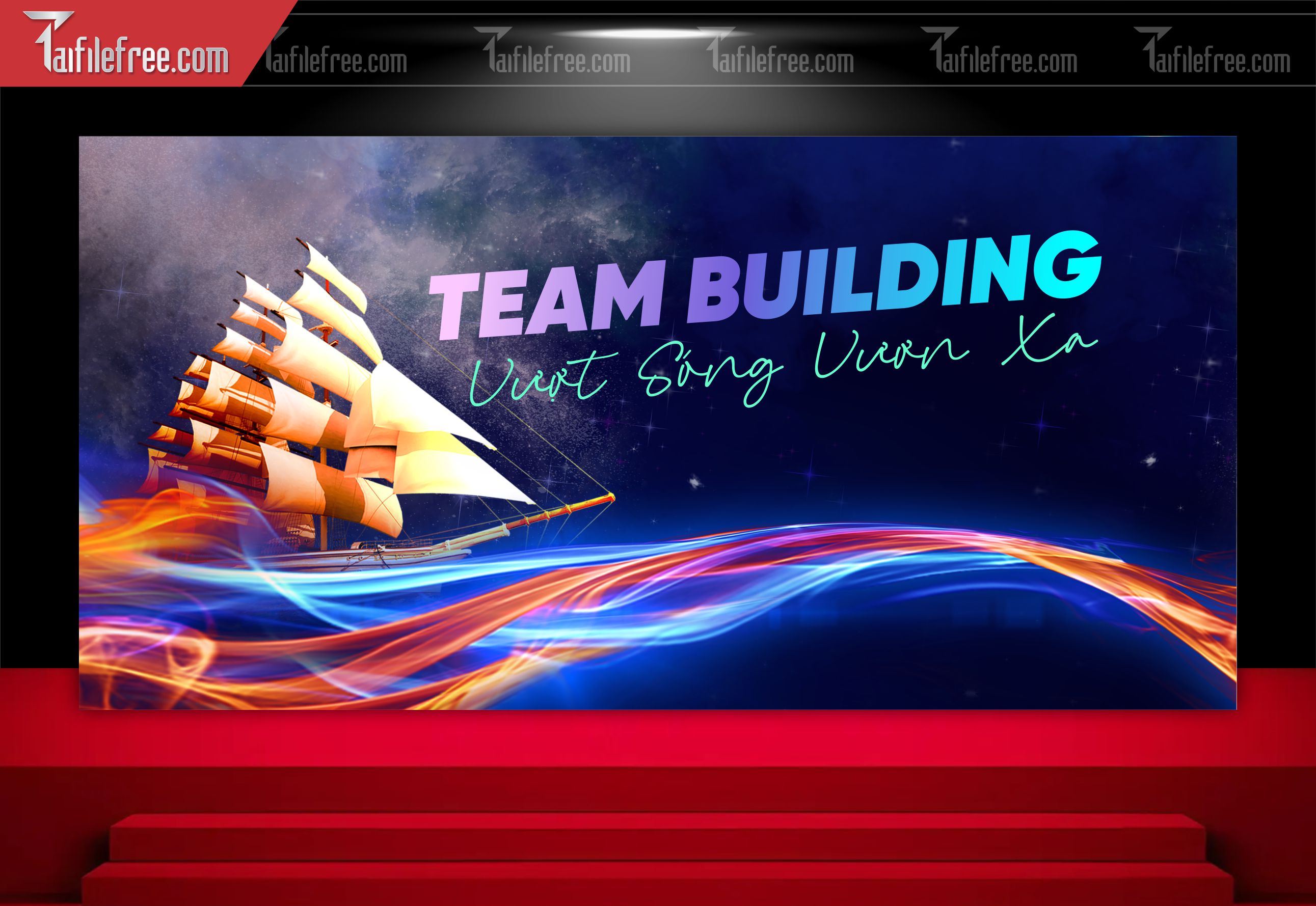 Backdrop Team Building Đẹp, Sôi động Và Chuyên Nghiệp_TT45