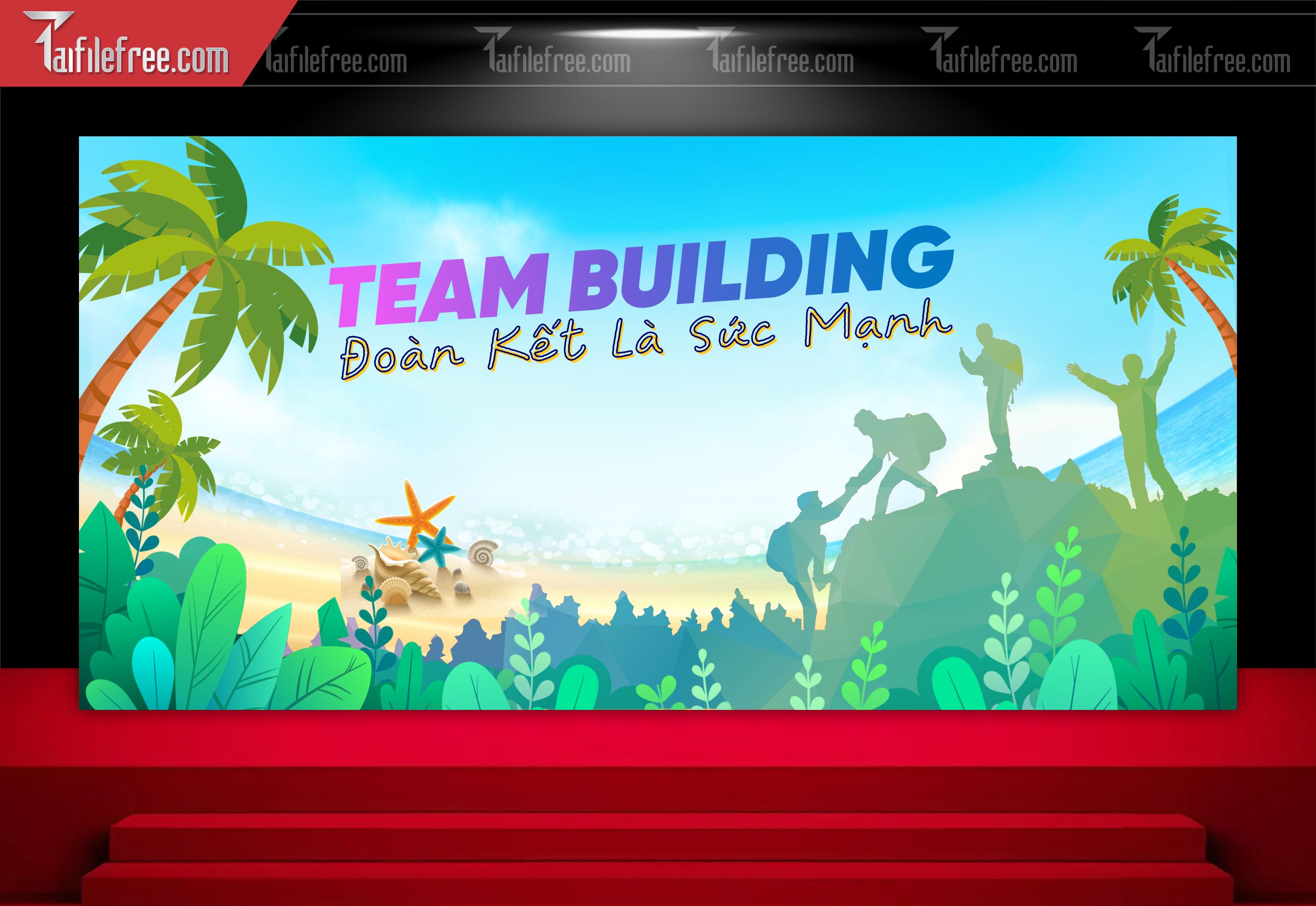 Backdrop Team Building Đẹp, Sôi động Và Chuyên Nghiệp_TT50
