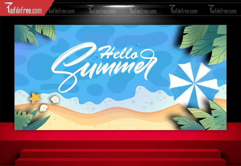 Backdrop Hello Sumer Mát Mẻ Bên Bờ Biển_TT54