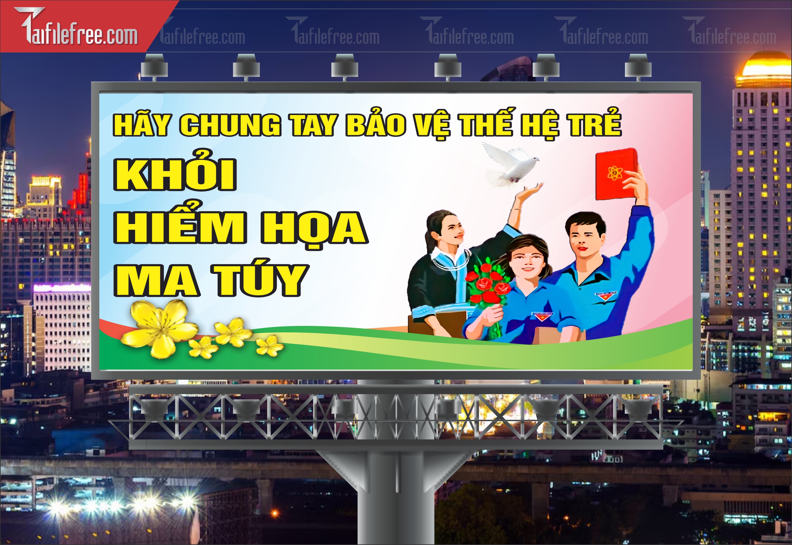 Banner Tuyên Truyền Phòng Chống Tệ Nạn Xã Hội, Nói Không Với Ma Túy TTH02
