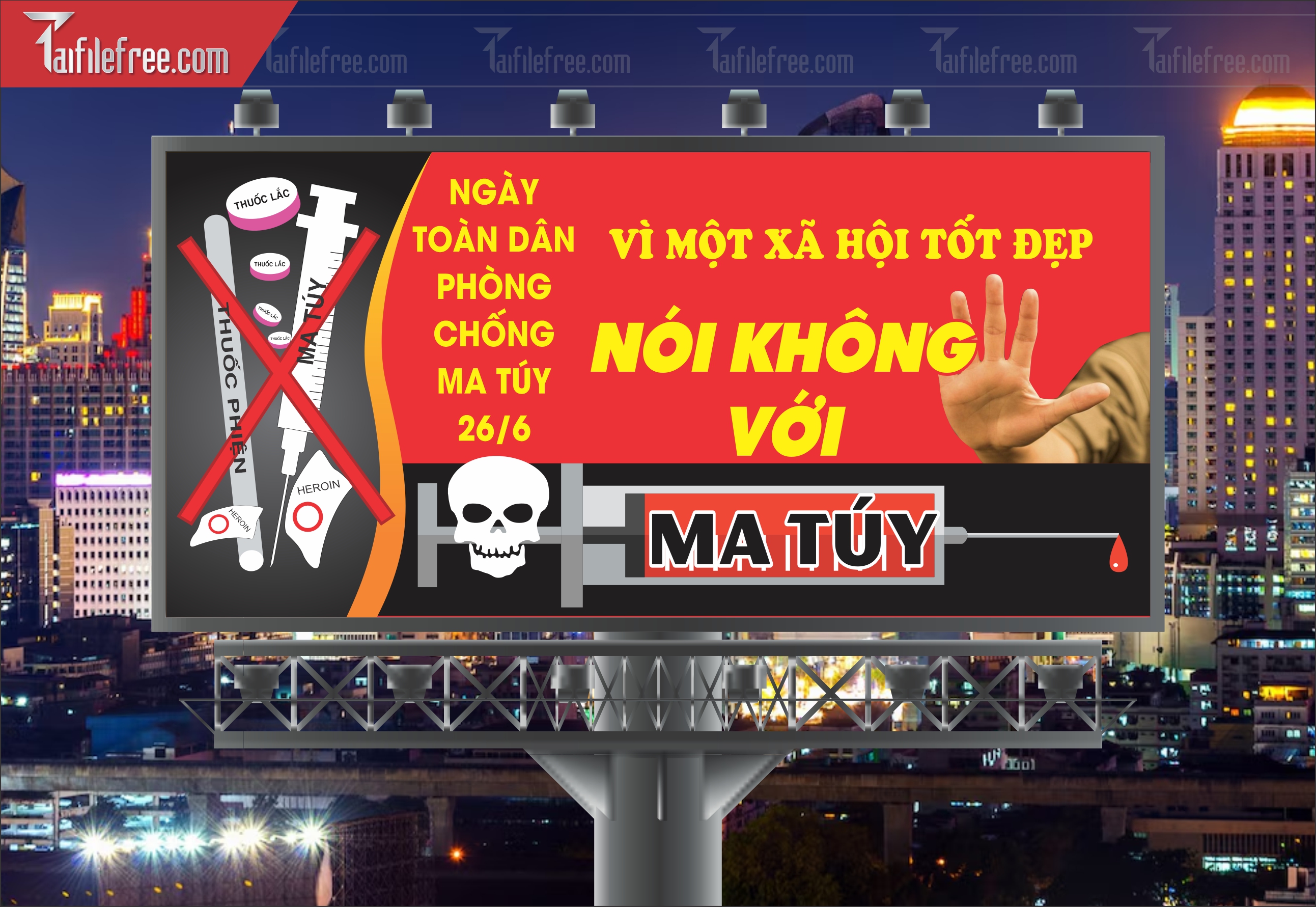 Banner Tuyên Truyền Phòng Chống Tệ Nạn Xã Hội, Nói Không Với Ma Túy TTH03
