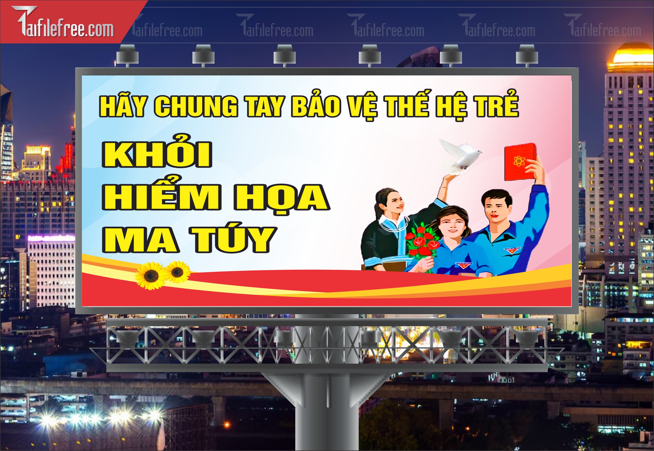 Banner Tuyên Truyền Phòng Chống Tệ Nạn Xã Hội, Nói Không Với Ma Túy TTH04