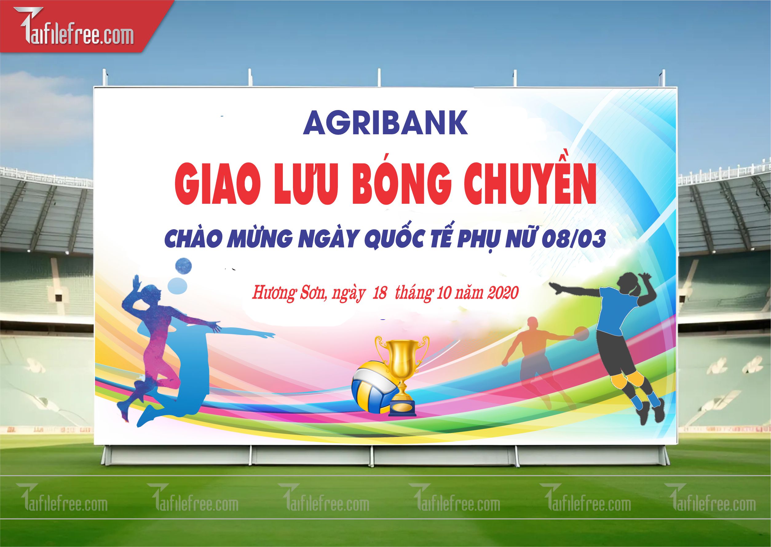 Mẫu Background Thể Thao Bóng Chuyền Năng Động Ấn Tượng TTK01