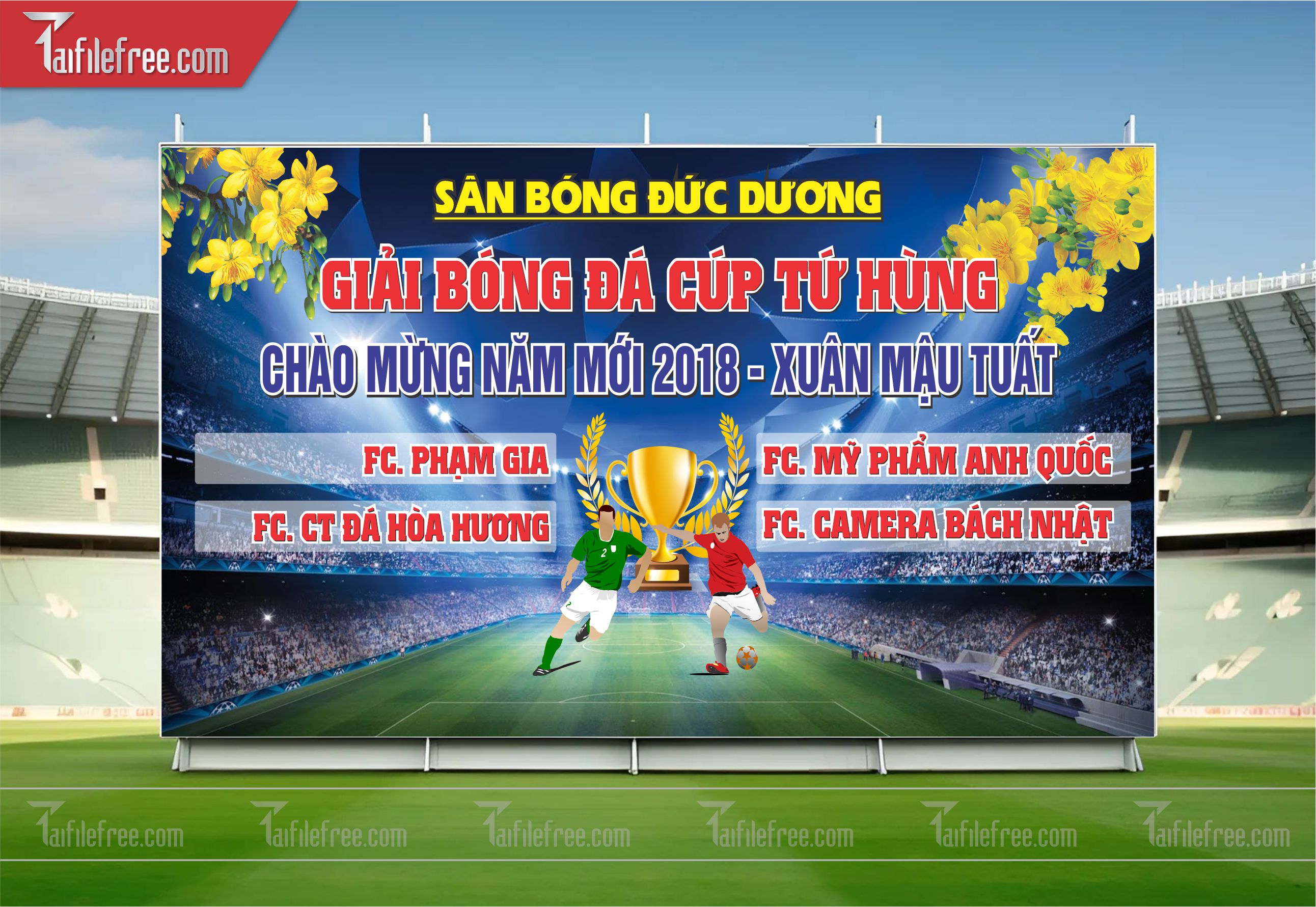 Mẫu Background Thể Thao Bóng Đá Năng Động Ấn Tượng TTK02