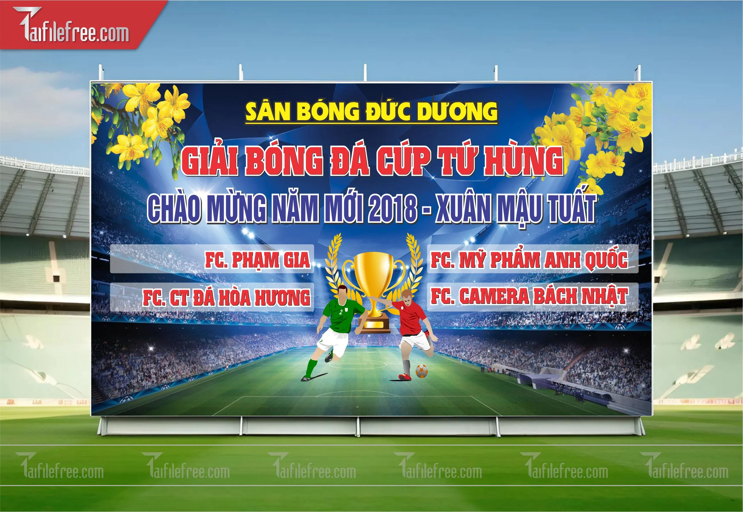 Mẫu Background Thể Thao Bóng Đá Năng Động Ấn Tượng TTK02