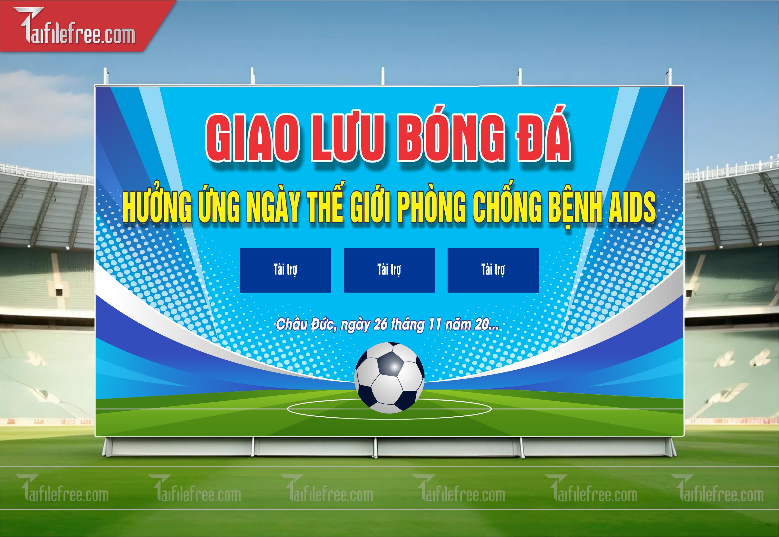 Mẫu Background Thể Thao Bóng Đá Năng Động Ấn Tượng TTK03