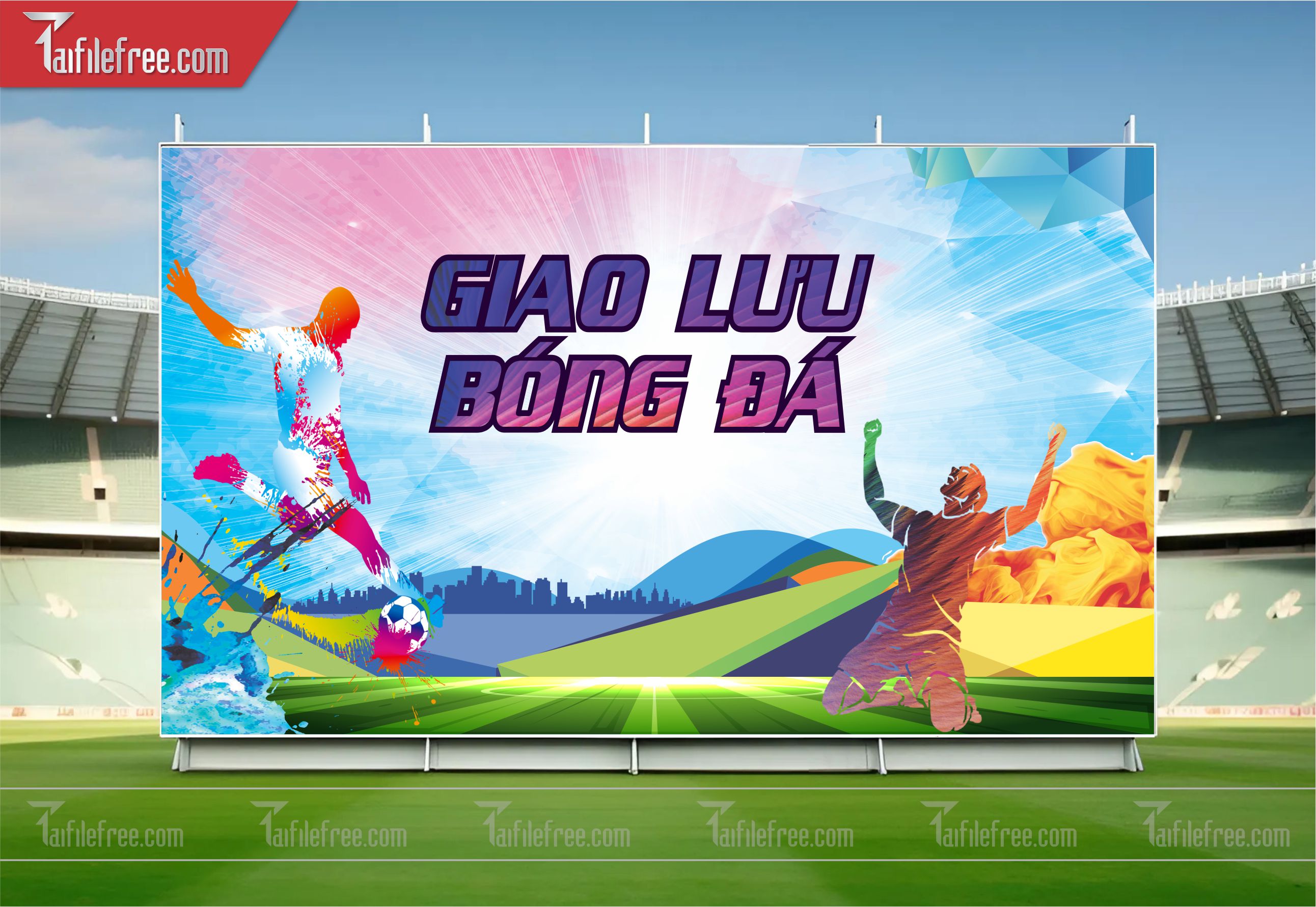 Mẫu Background Thể Thao Bóng Đá Năng Động Ấn Tượng TTK05