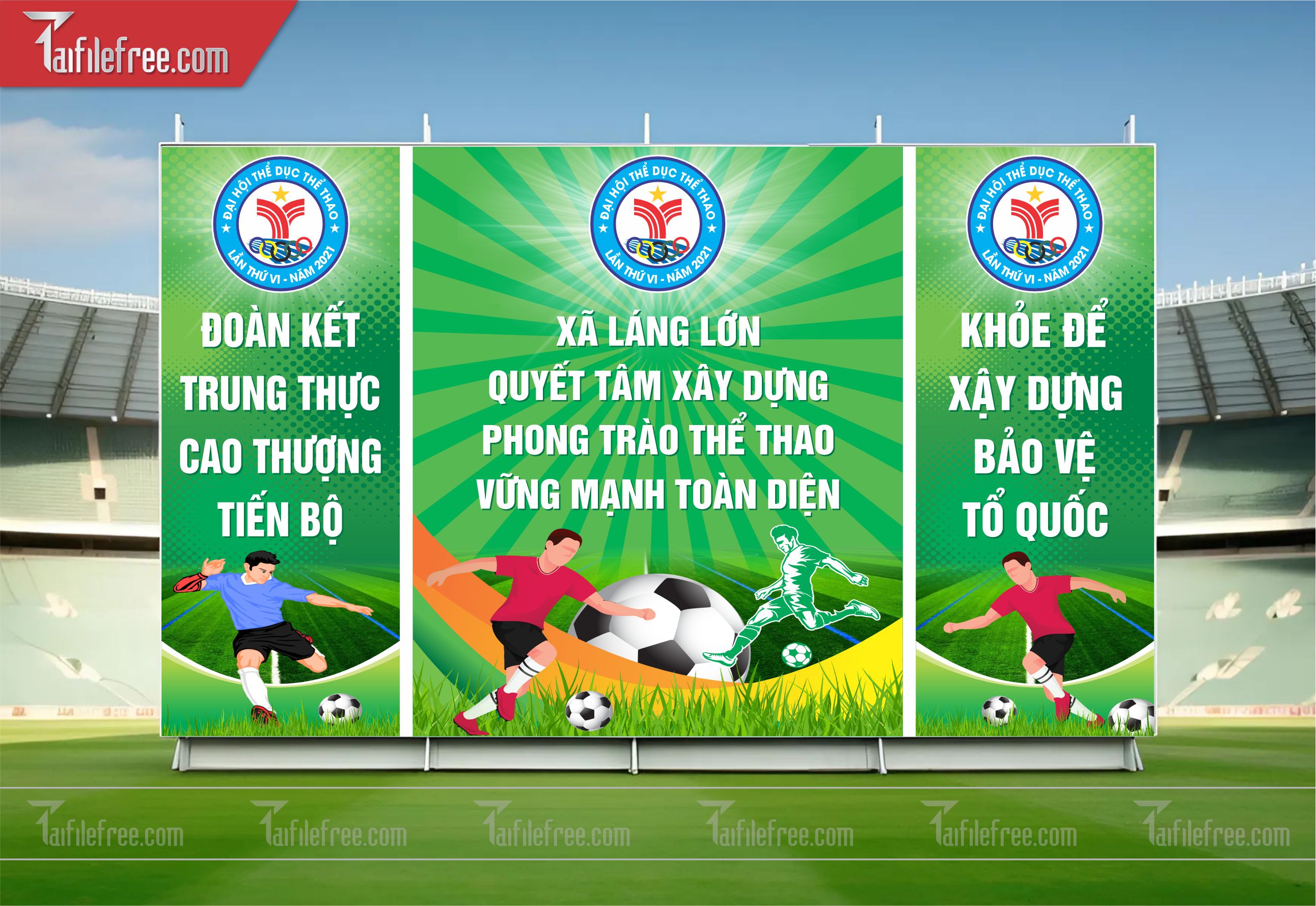Mẫu Background Thể Thao Bóng Đá Năng Động Ấn Tượng TTK06