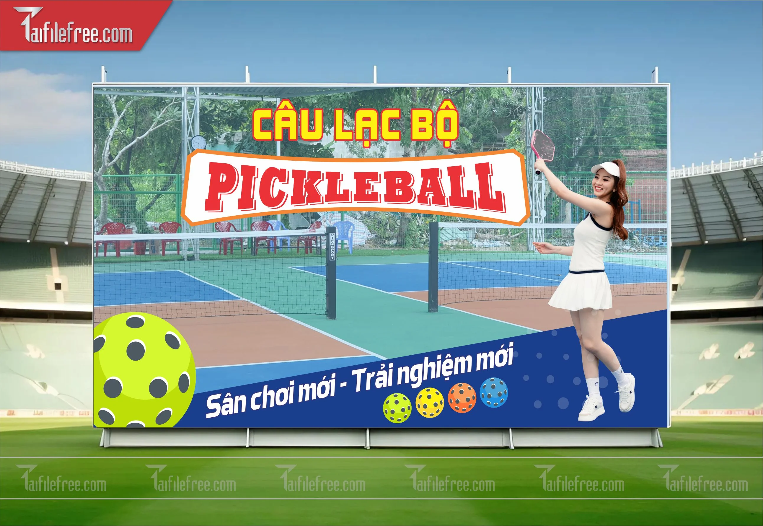 Mẫu Background Thể Thao Pickcleball Năng Động Ấn Tượng TTK09