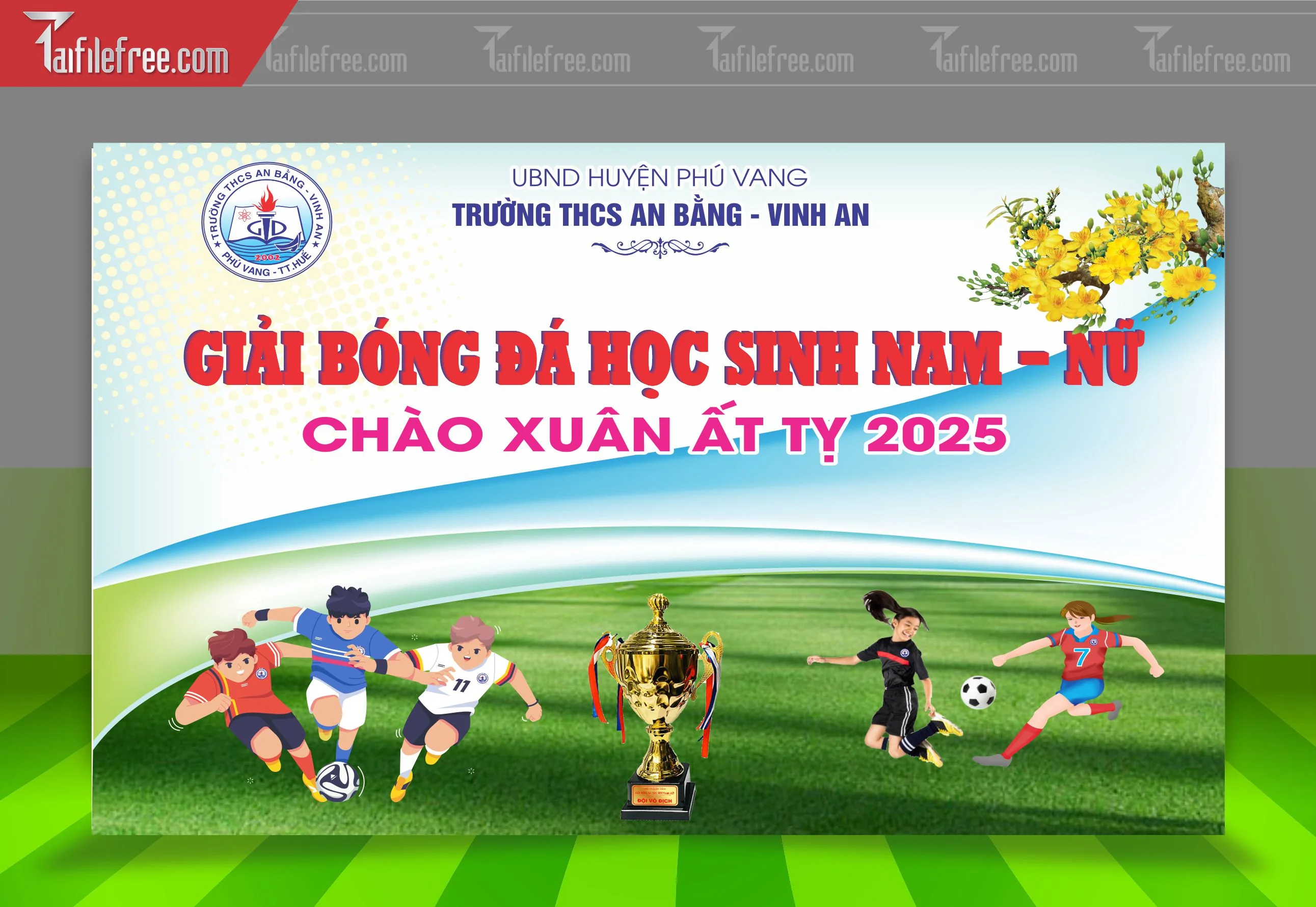 Mẫu Background Thể Thao Giải  Bóng Đá Sinh Động, Ấn Tượng_TTK104