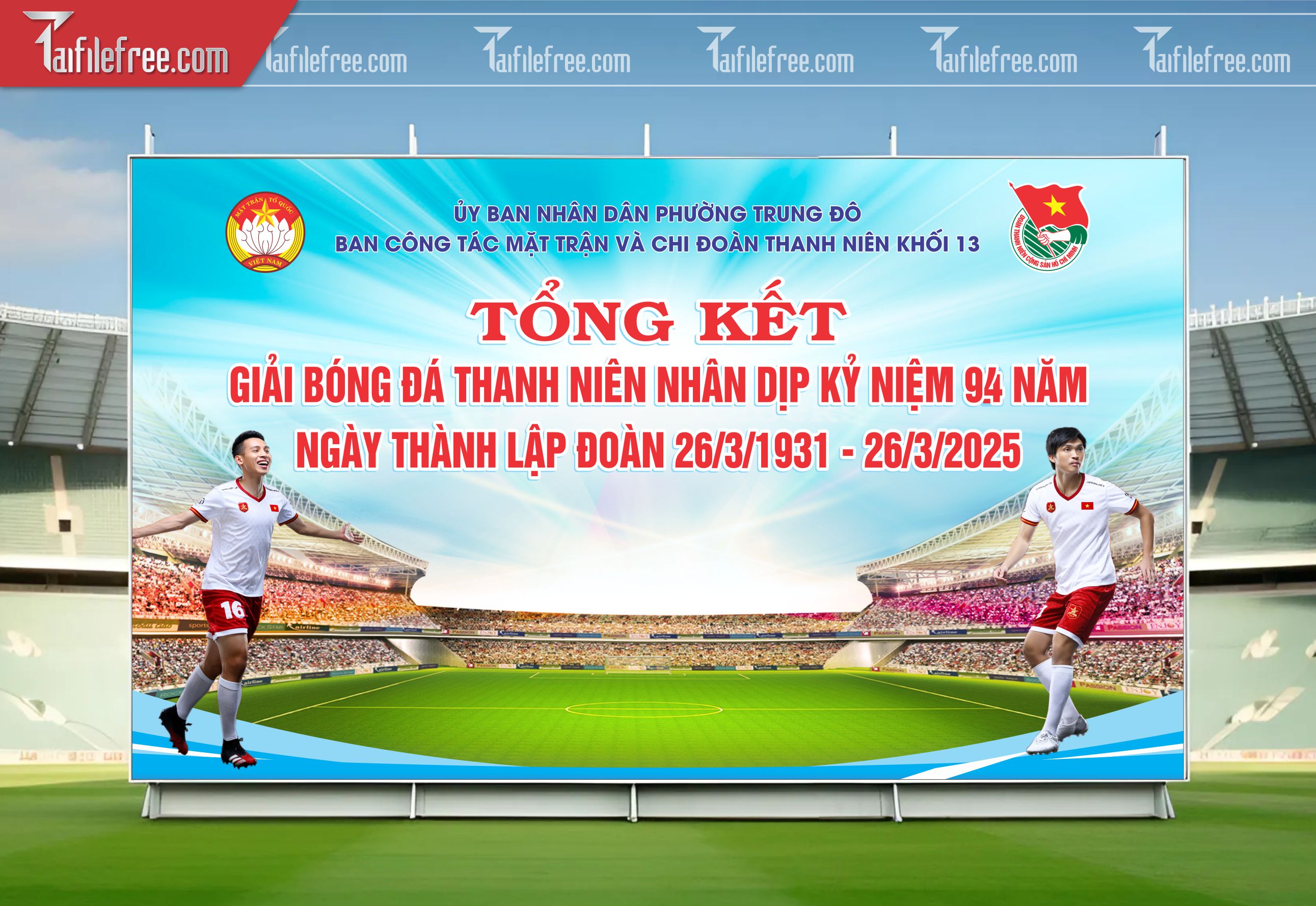 Mẫu Background Thể Thao Giải  Bóng Đá Sinh Động, Ấn Tượng_TTK105