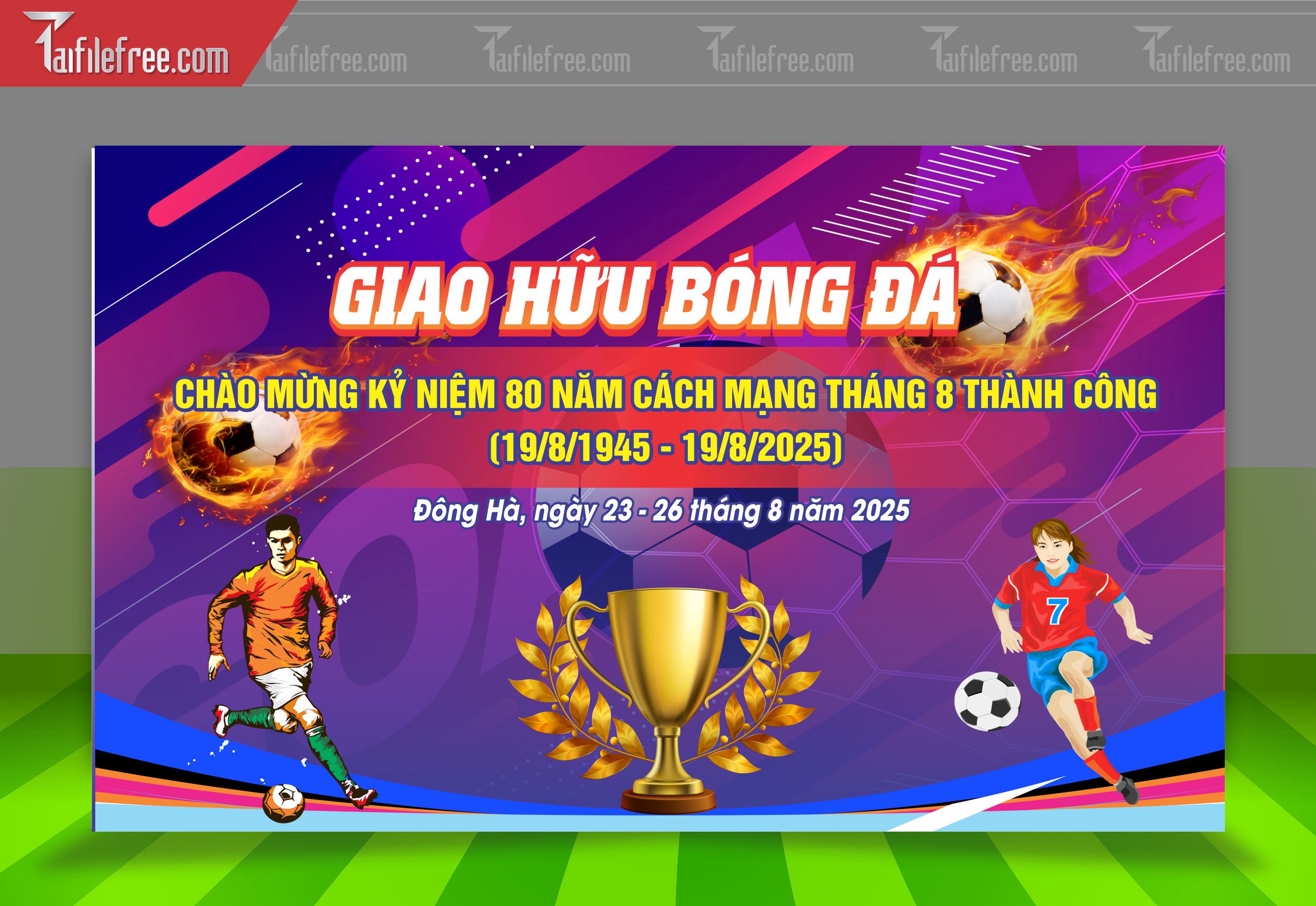 Mẫu Background Thể Thao Giải  Bóng Đá Sinh Động, Ấn Tượng_TTK106