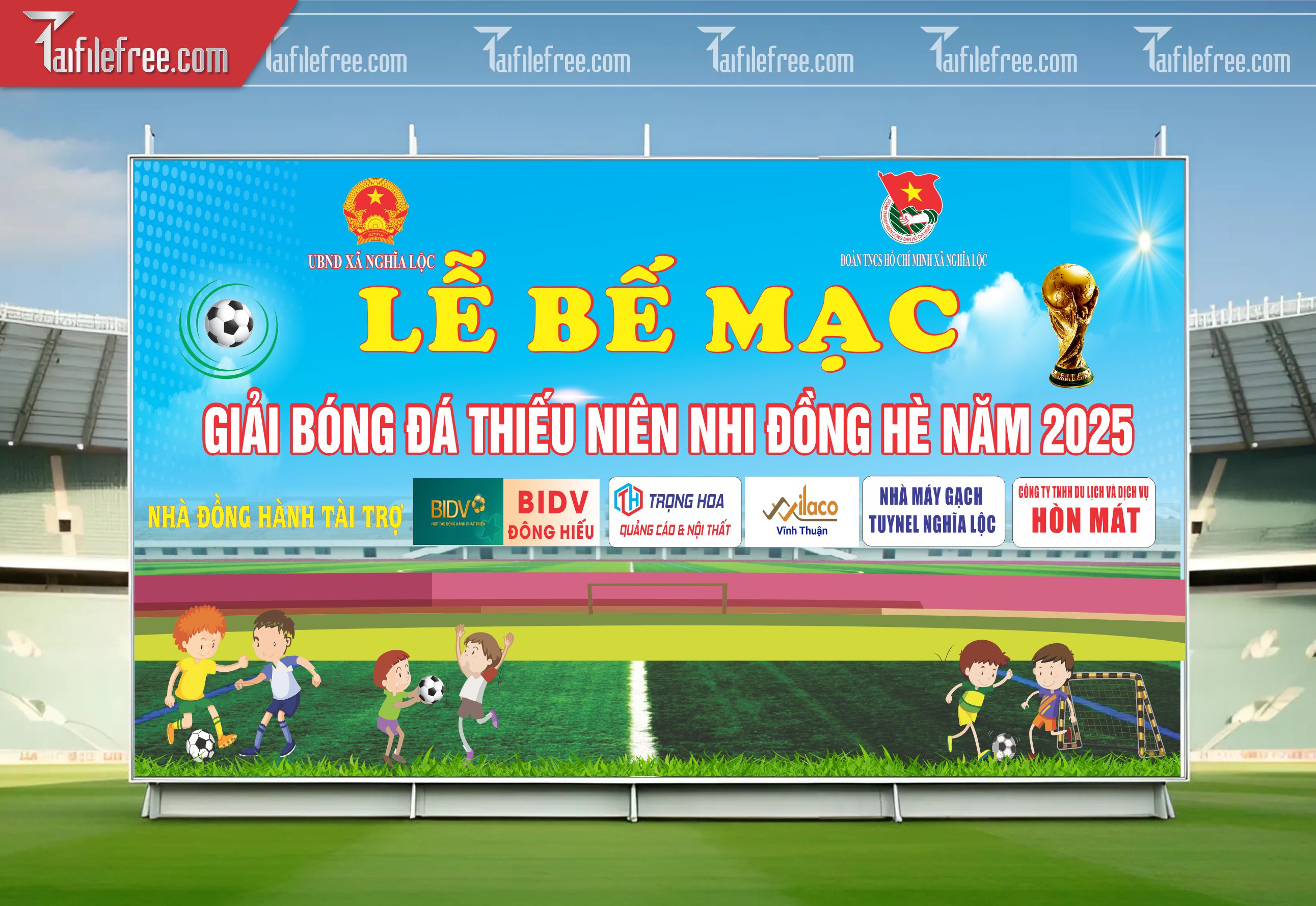 Mẫu Background Thể Thao Giải  Bóng Đá Sinh Động, Ấn Tượng_TTK107