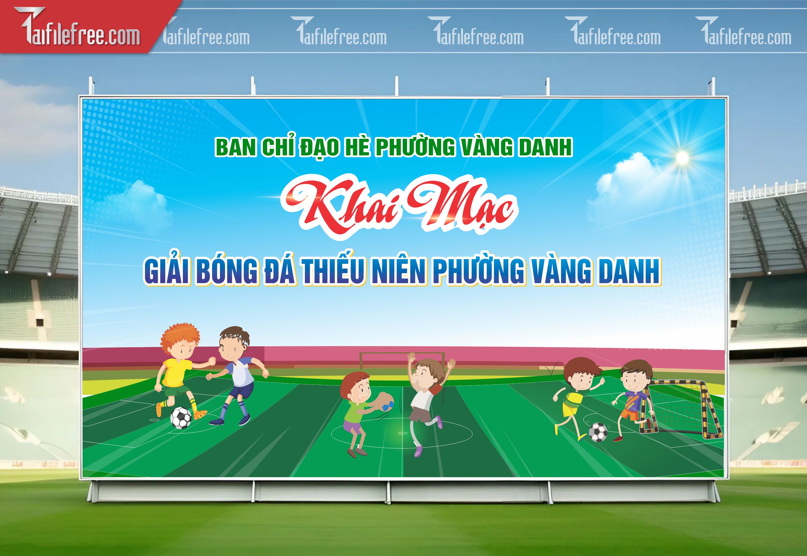 Mẫu Background Thể Thao Giải  Bóng Đá Sinh Động, Ấn Tượng_TTK108